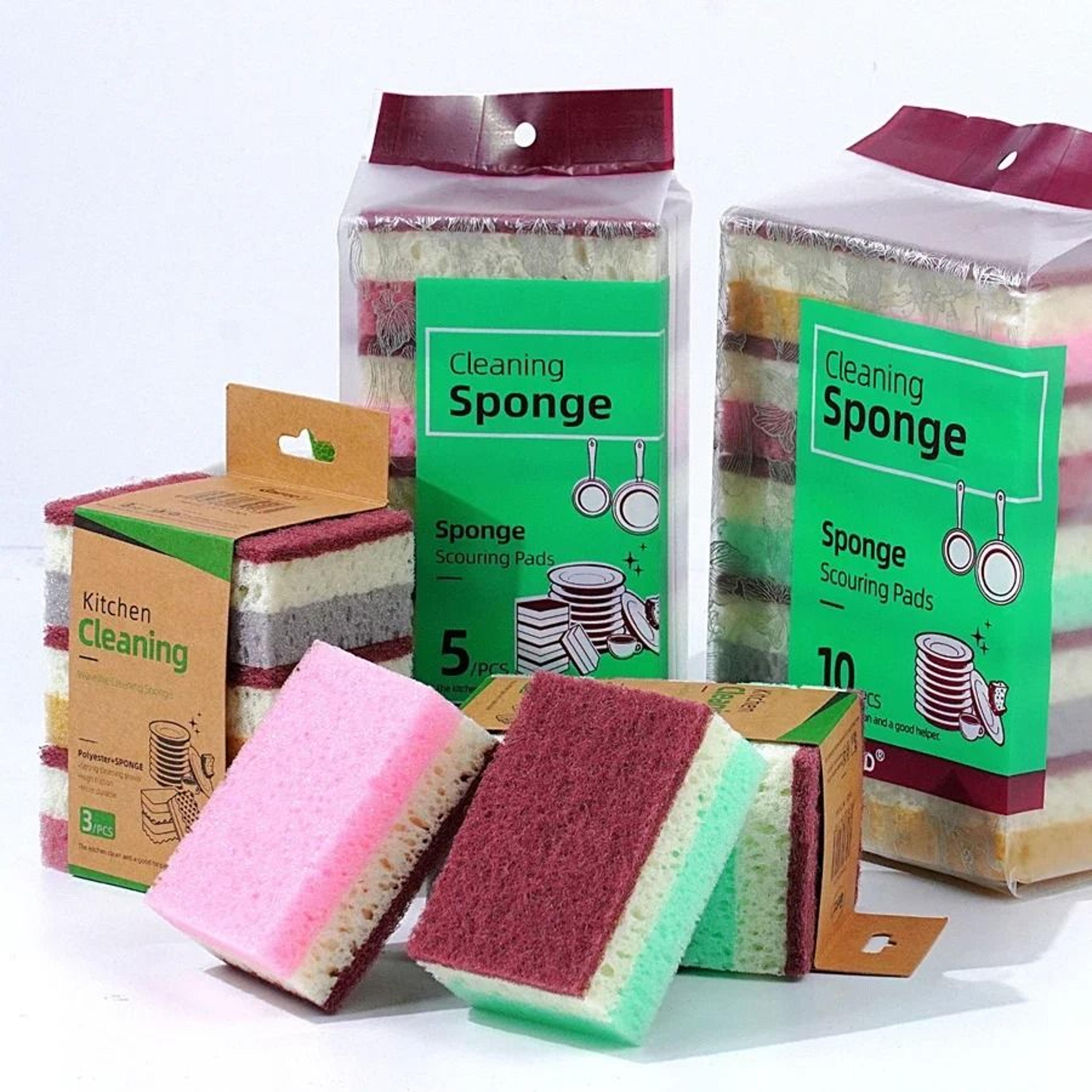 Scratch Resistant Kitchen Cleaning Sponges For Dishwashing 5 Or 10 Pack 0