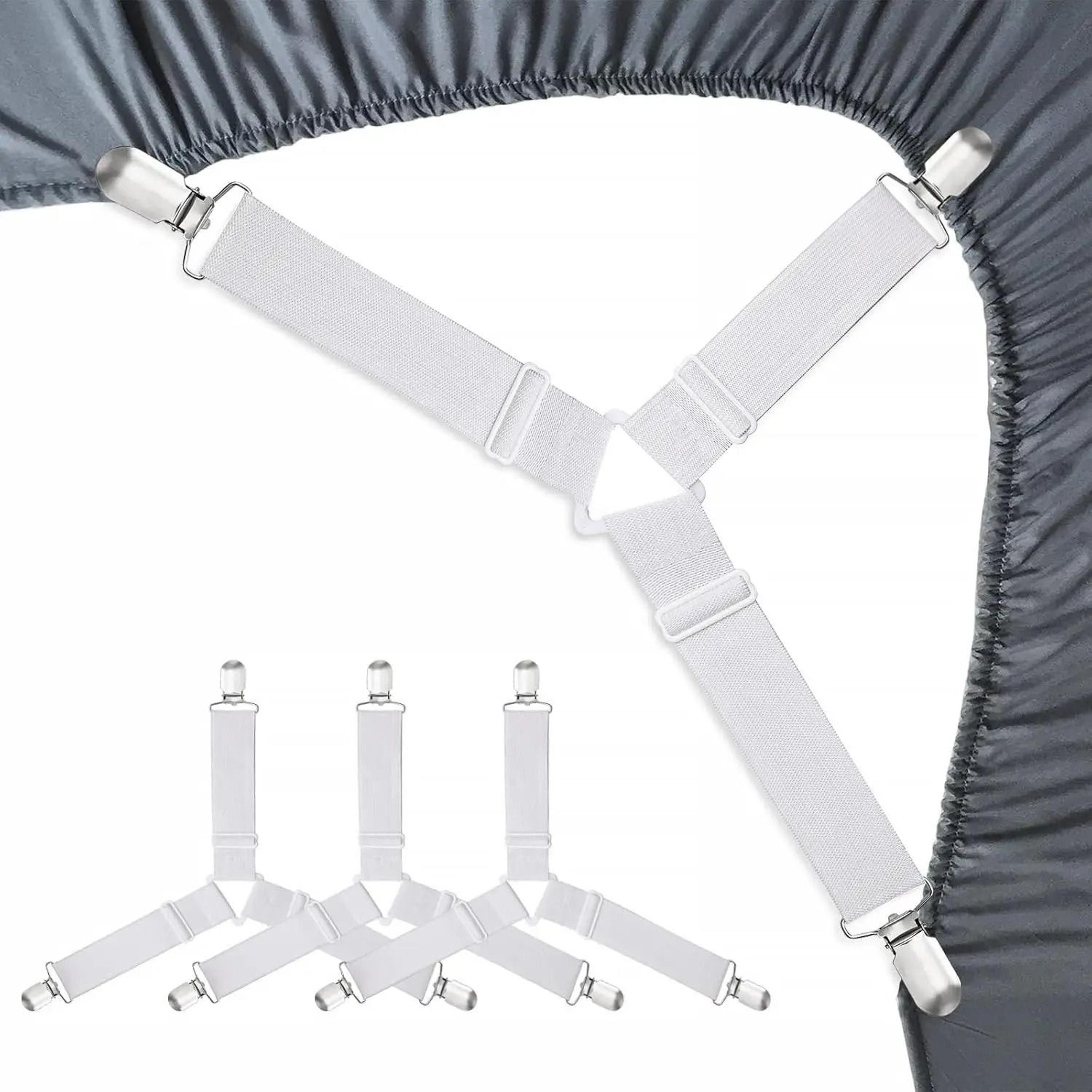 Adjustable Bed Sheet Fasteners Elastic Anti Slip Mattress Clips Set Of 4 2