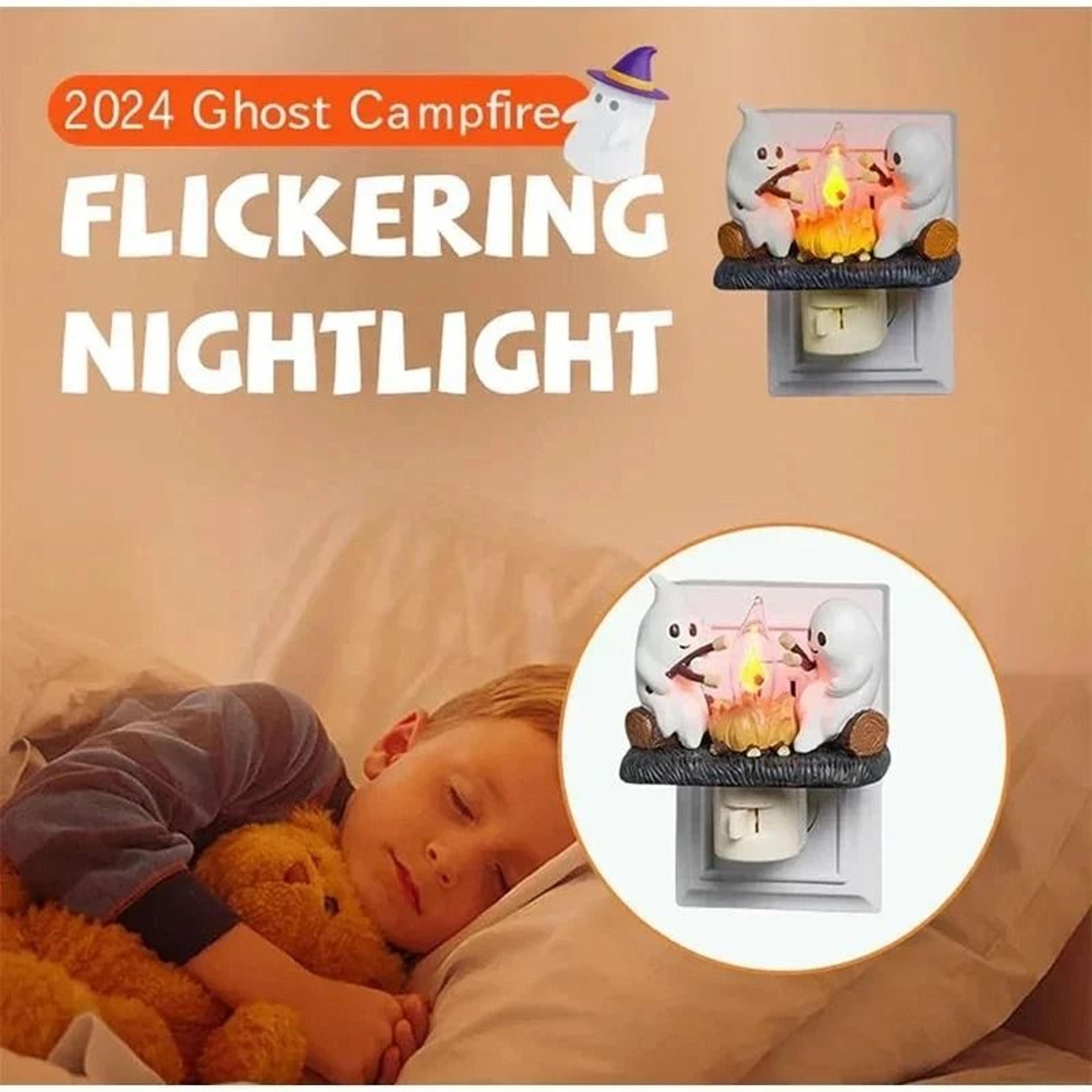 Flashing Ghost Night Light Lamp Holder For Halloween Table Decor 2