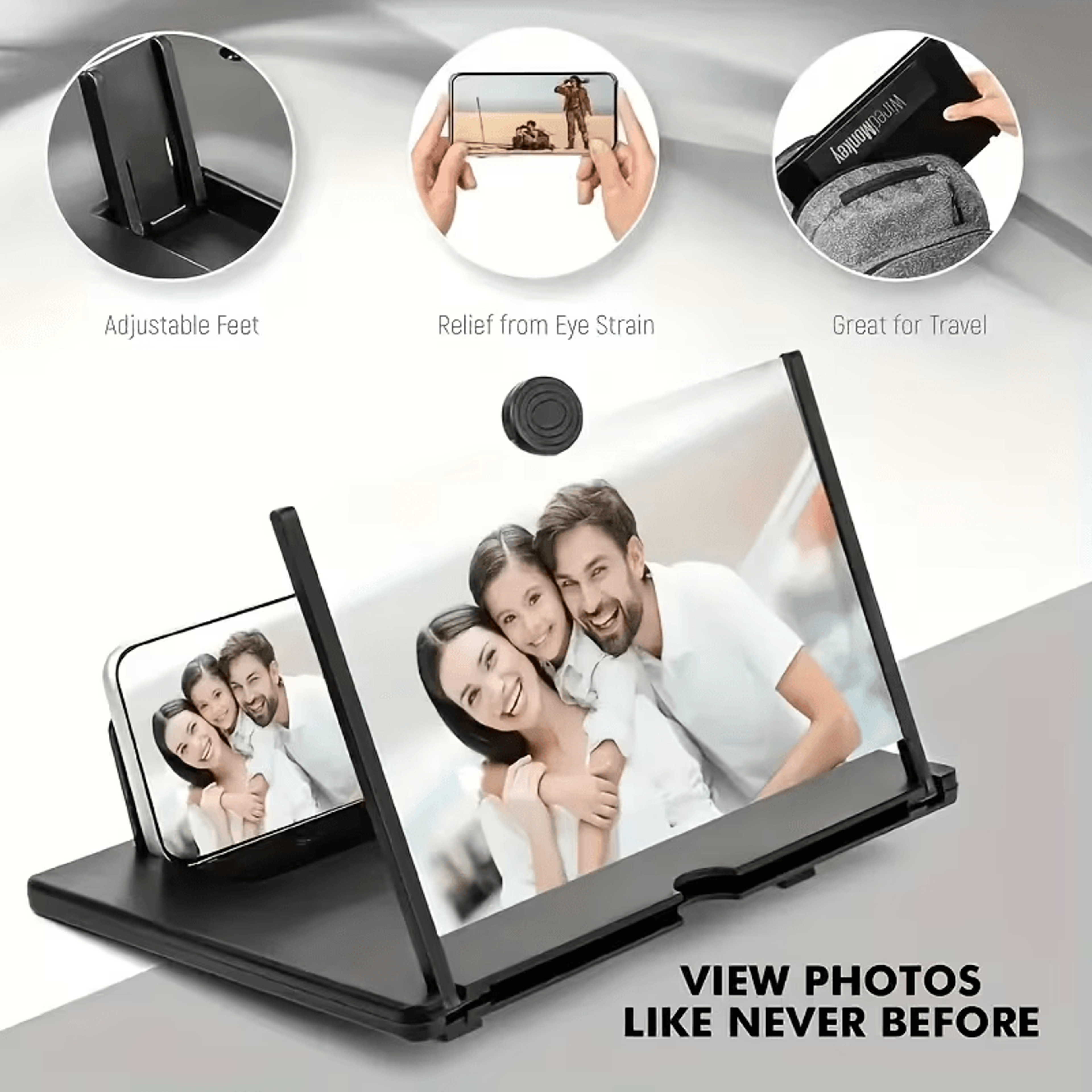 smartphone screen magnifier for easier video viewing at home
