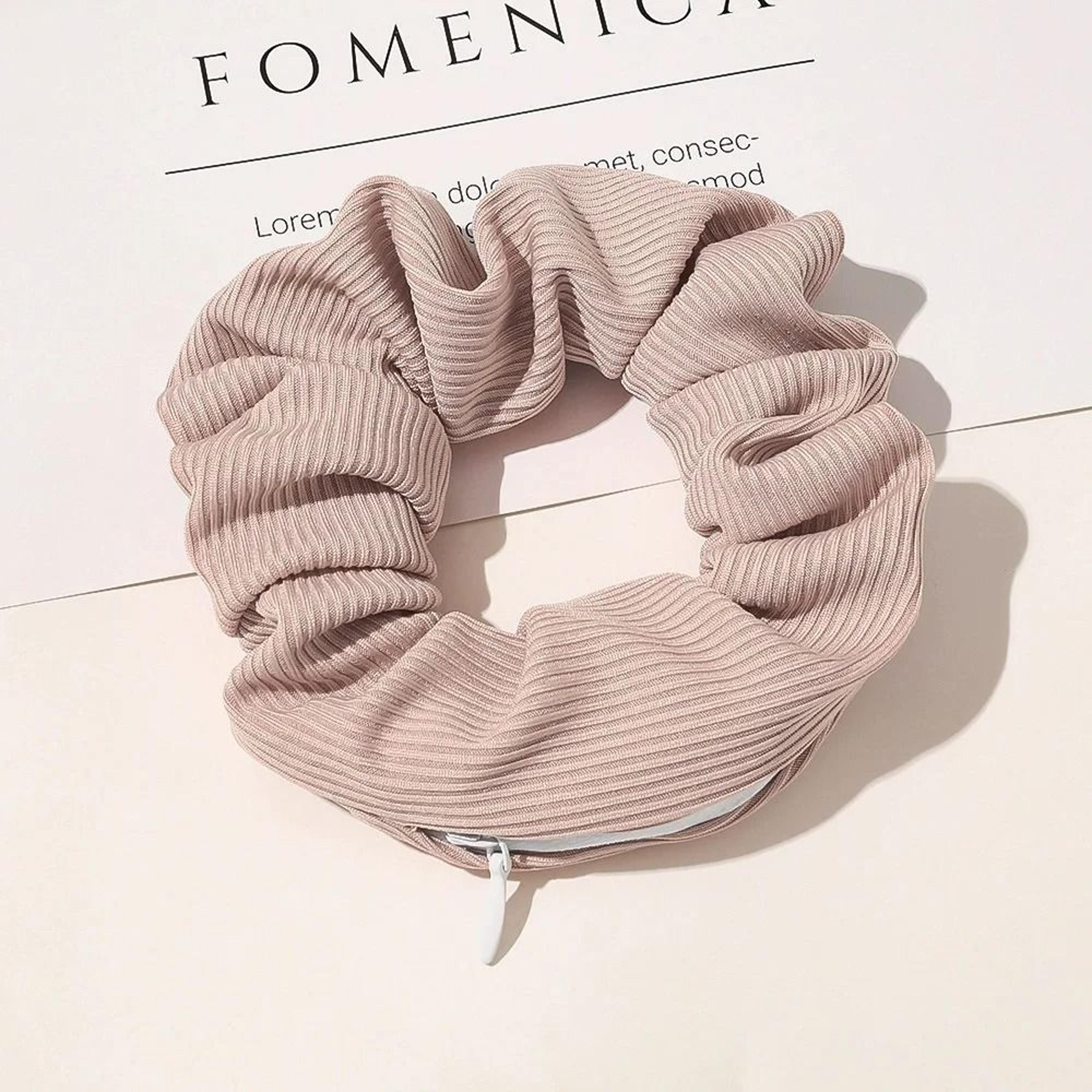 Hidden Zipper Hair Scrunchie Safe Portable Storage For Cash And Jewelry 4