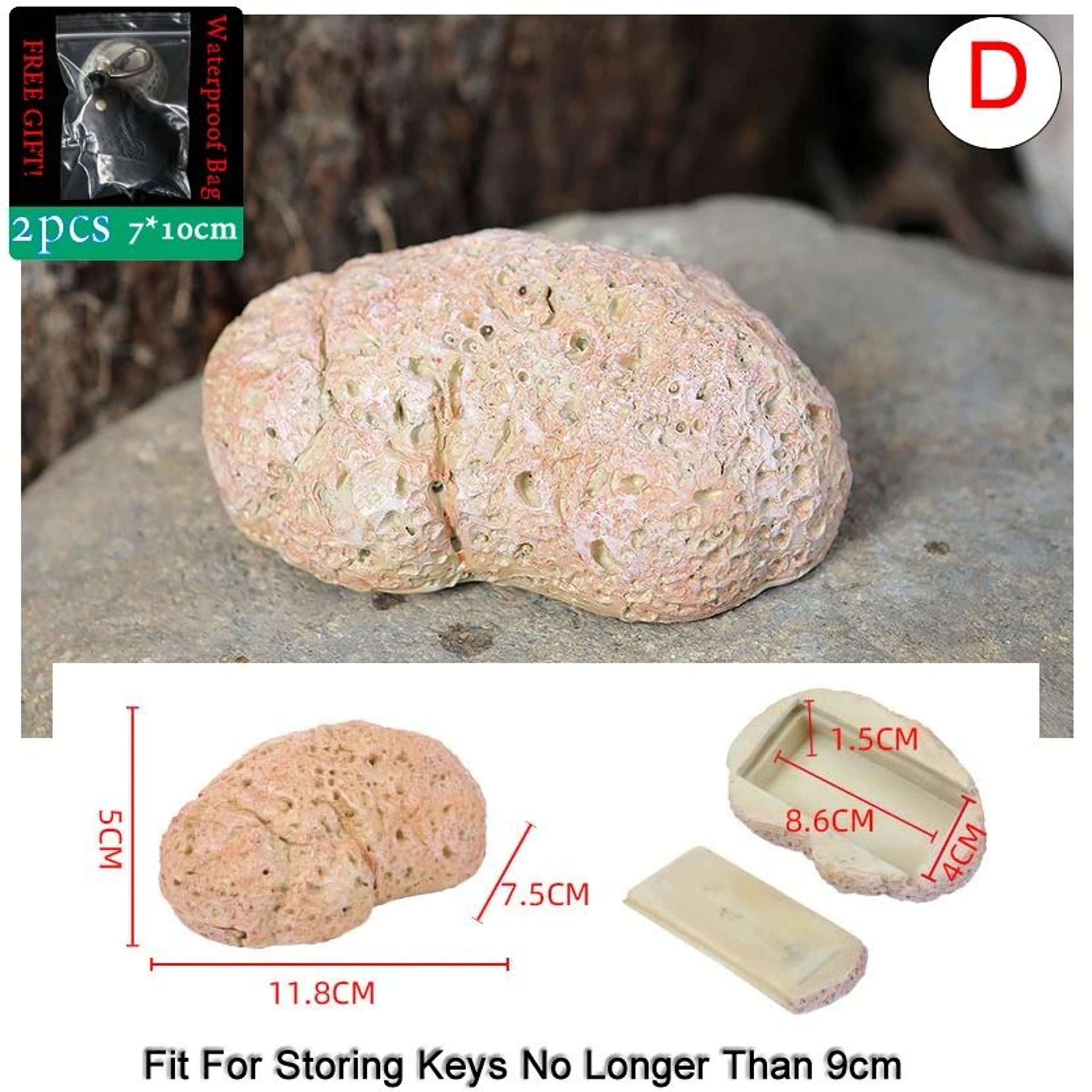 Stone Shape Hidden Key Safe Box With Secret Storage Compartment 4