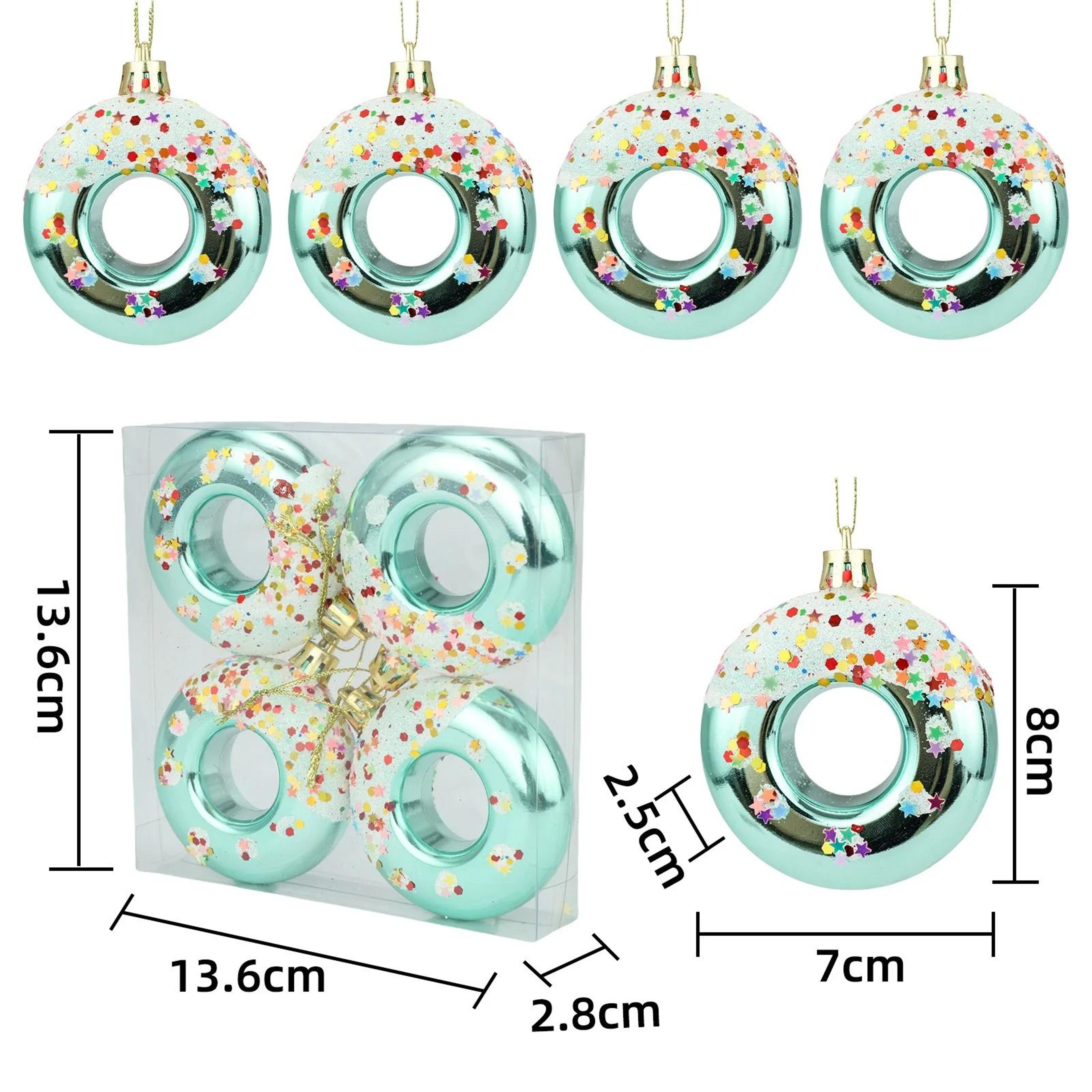 Christmas Tree Donut Ornaments Set Cute Candy Hanging Decorations 2