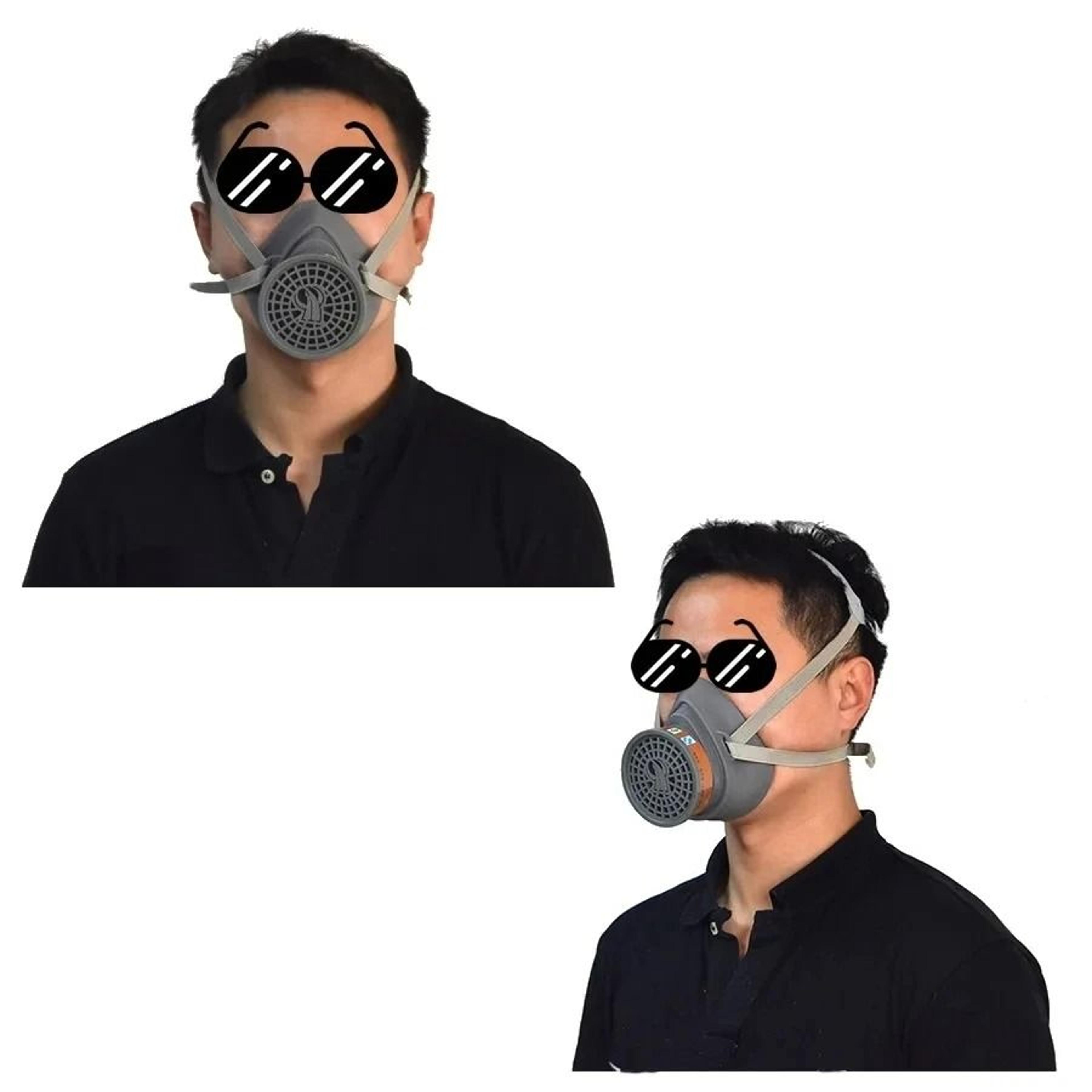 Industrial Gas Respirator Mask With Carbon Filters For Painting And Spraying 2