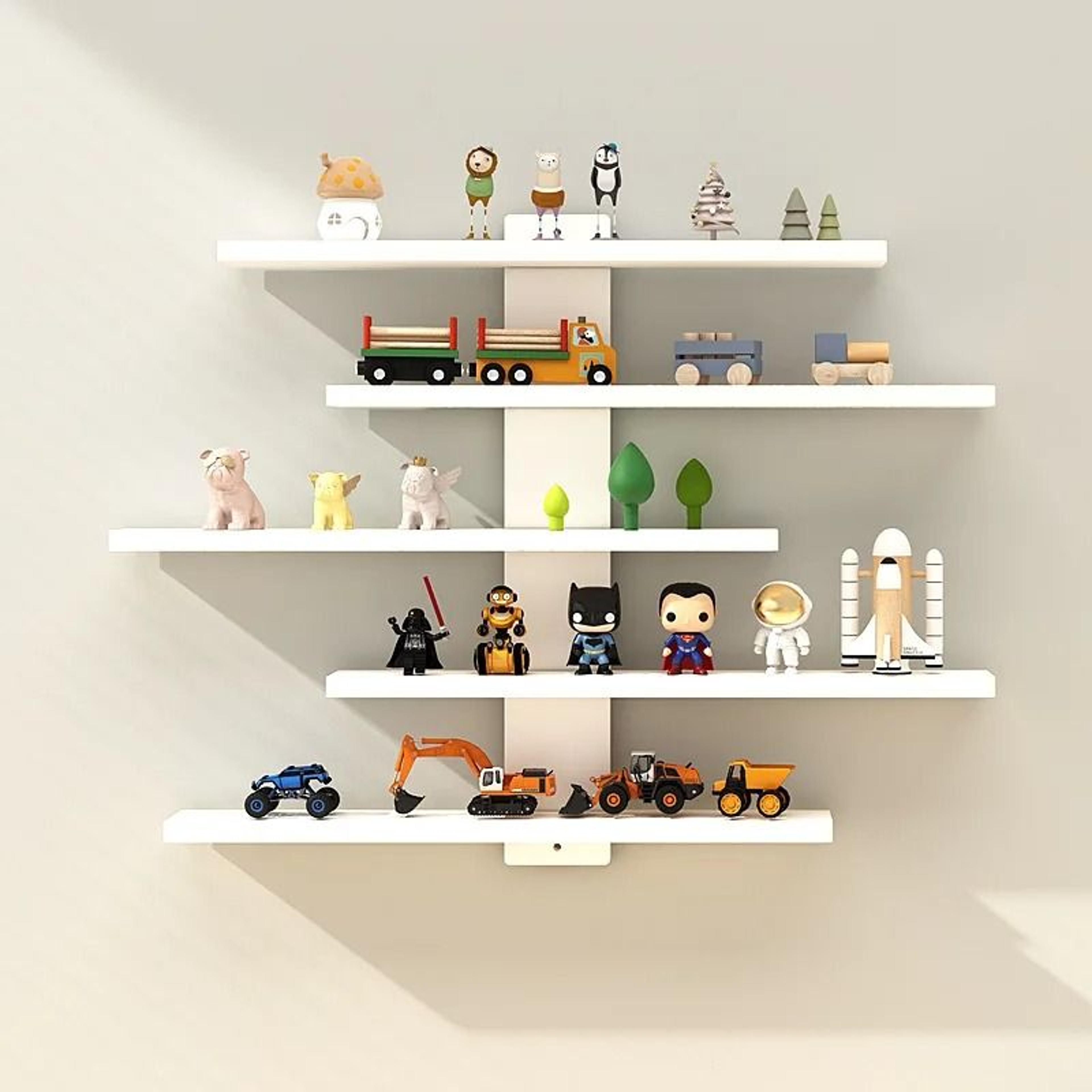 5 Tier Adjustable Wall Mounted Display Shelf For Action Figures And Collectibles 2