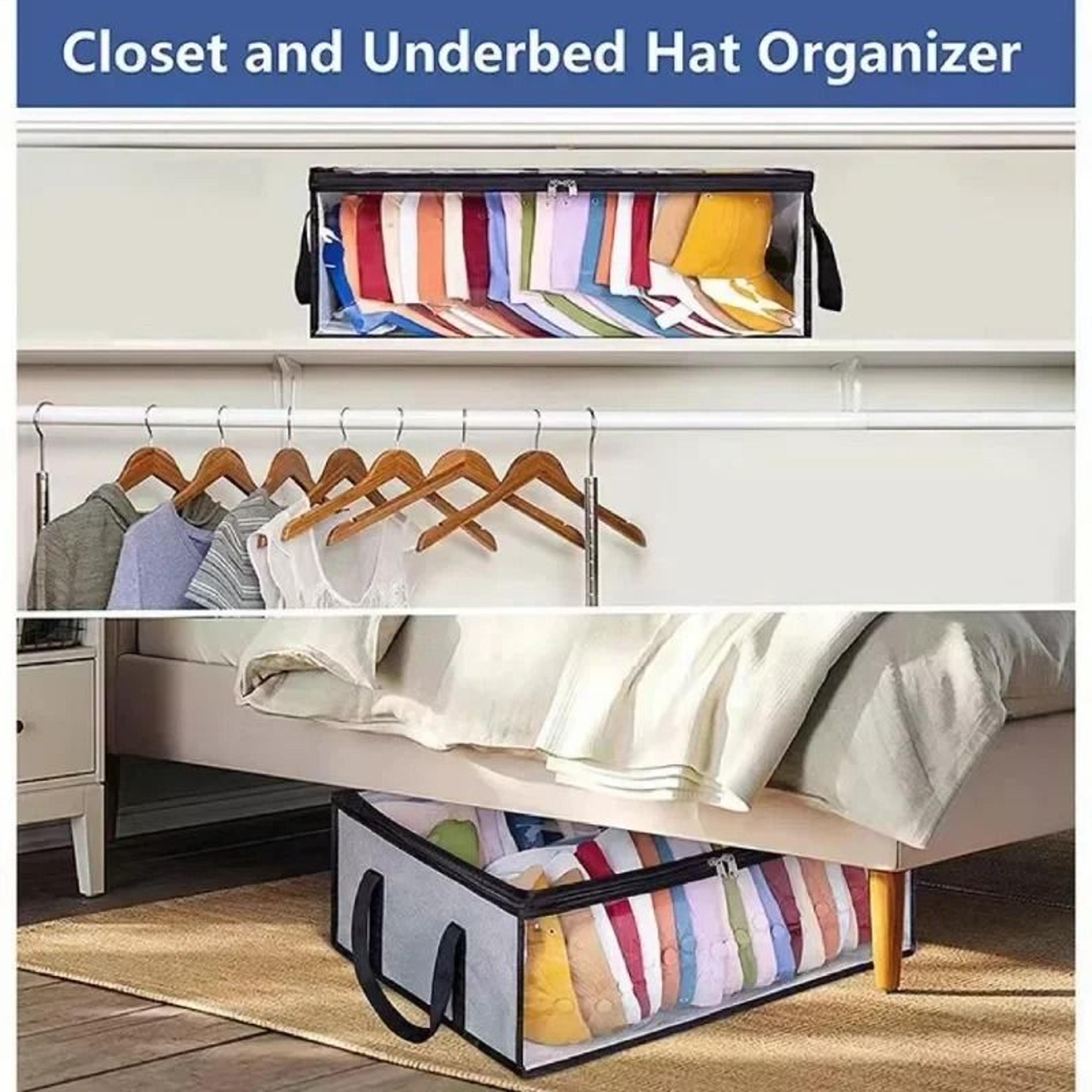 Collapsible Baseball Cap Storage Box Large Capacity Hat Organizer 7
