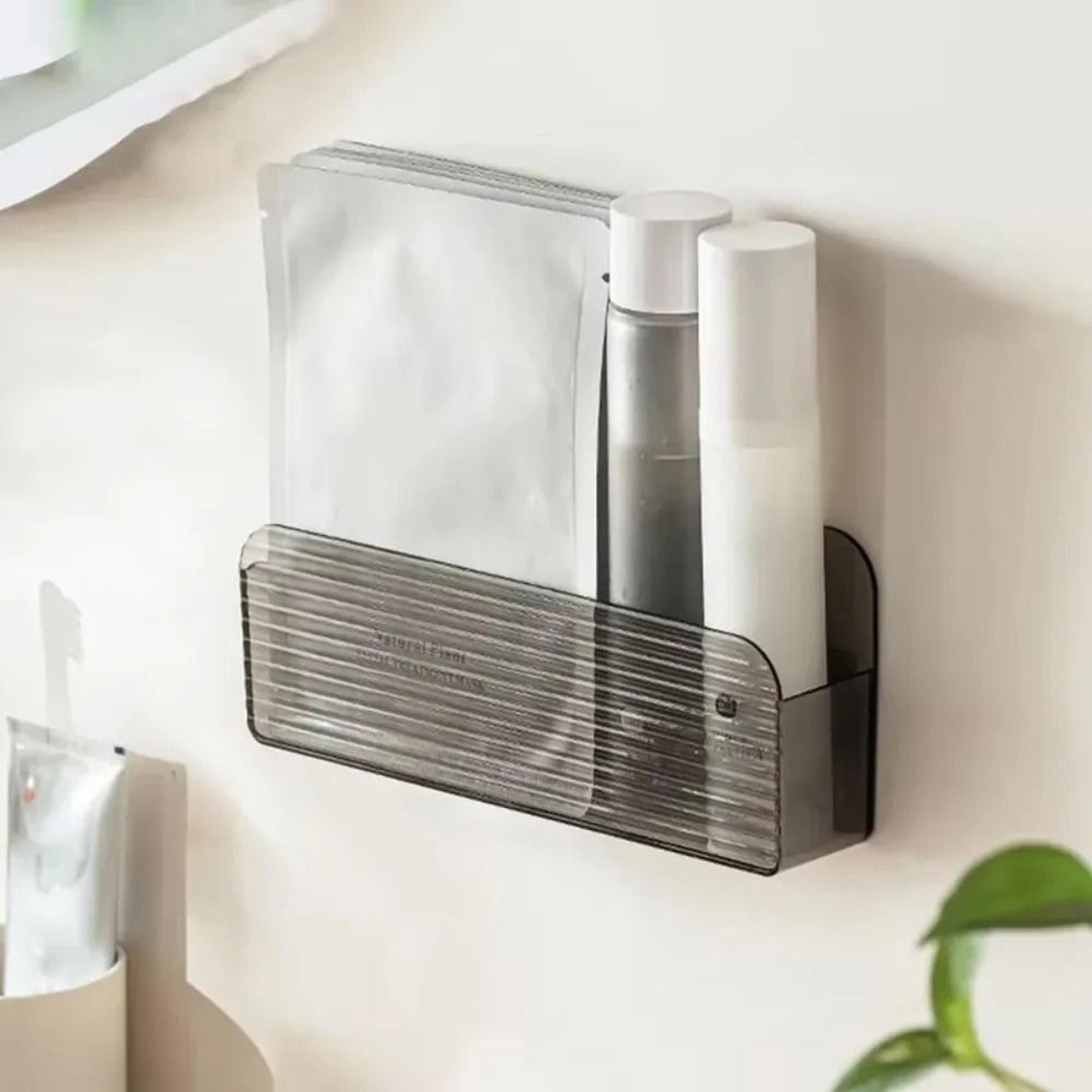 Wall Mounted Remote Control Storage Box Transparent Acrylic Organizer Shelf 6