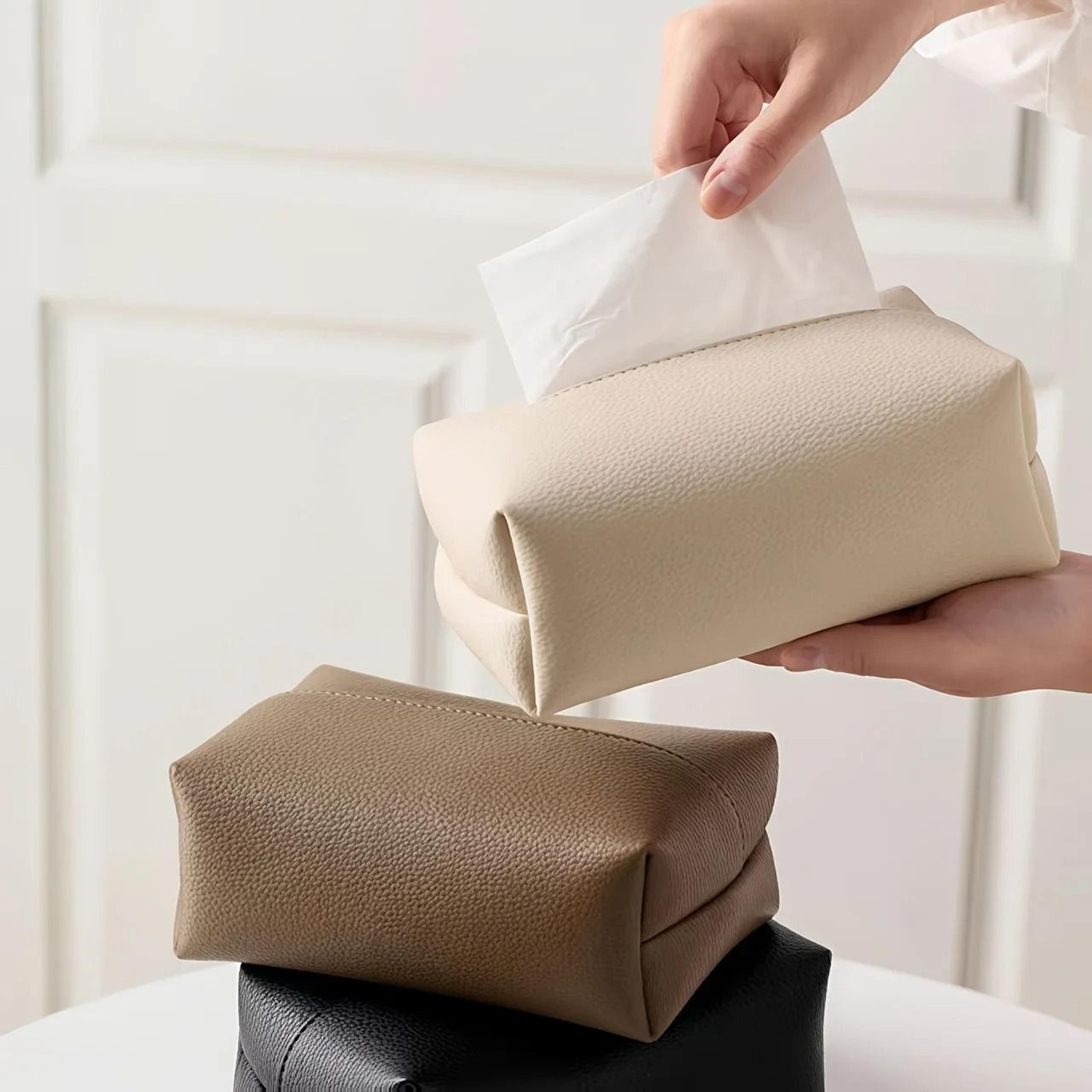 Modern Artificial Leather Tissue Box Square Bathroom Decor 10