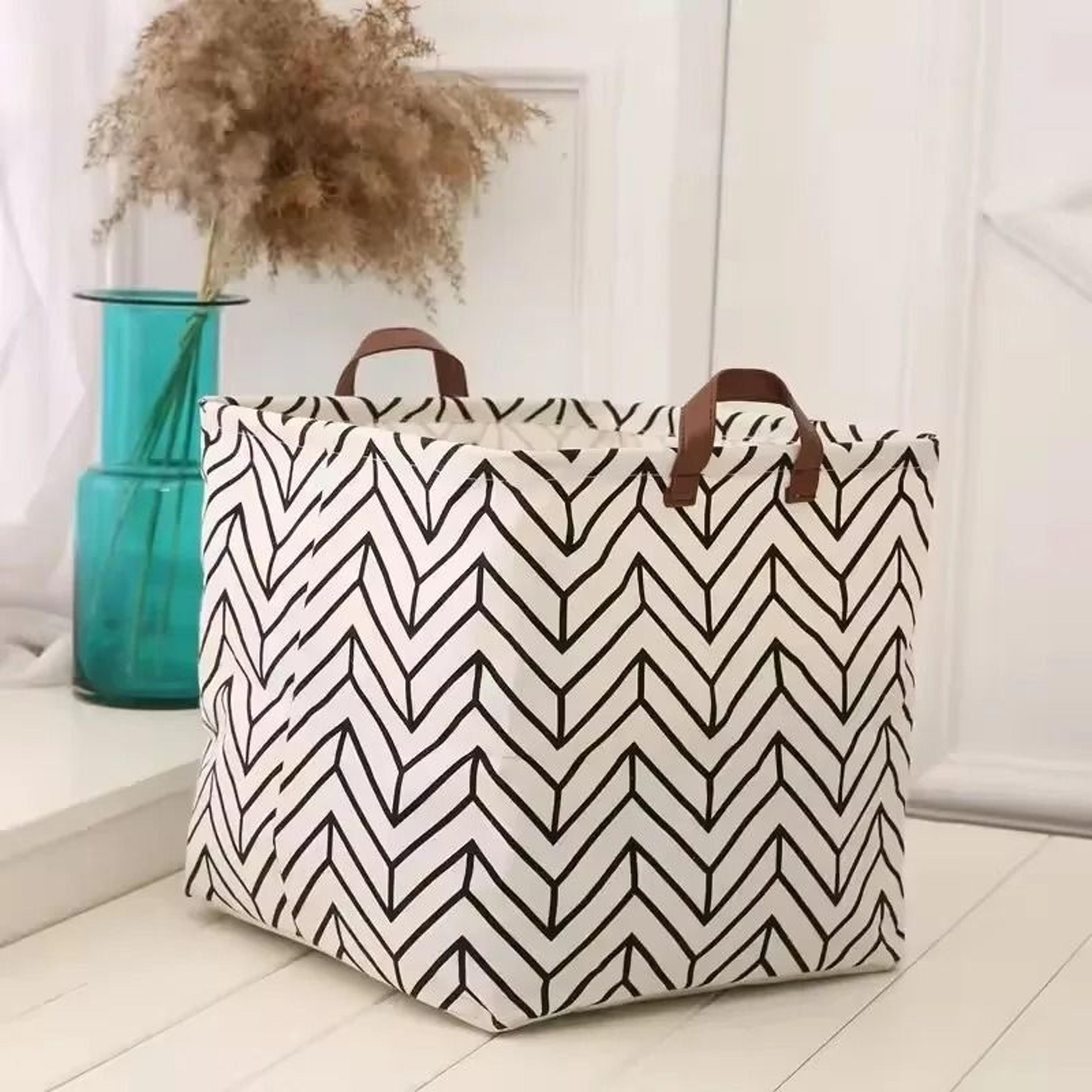 Foldable Cotton Linen Laundry Basket Toy And Clothes Storage Hamper 2