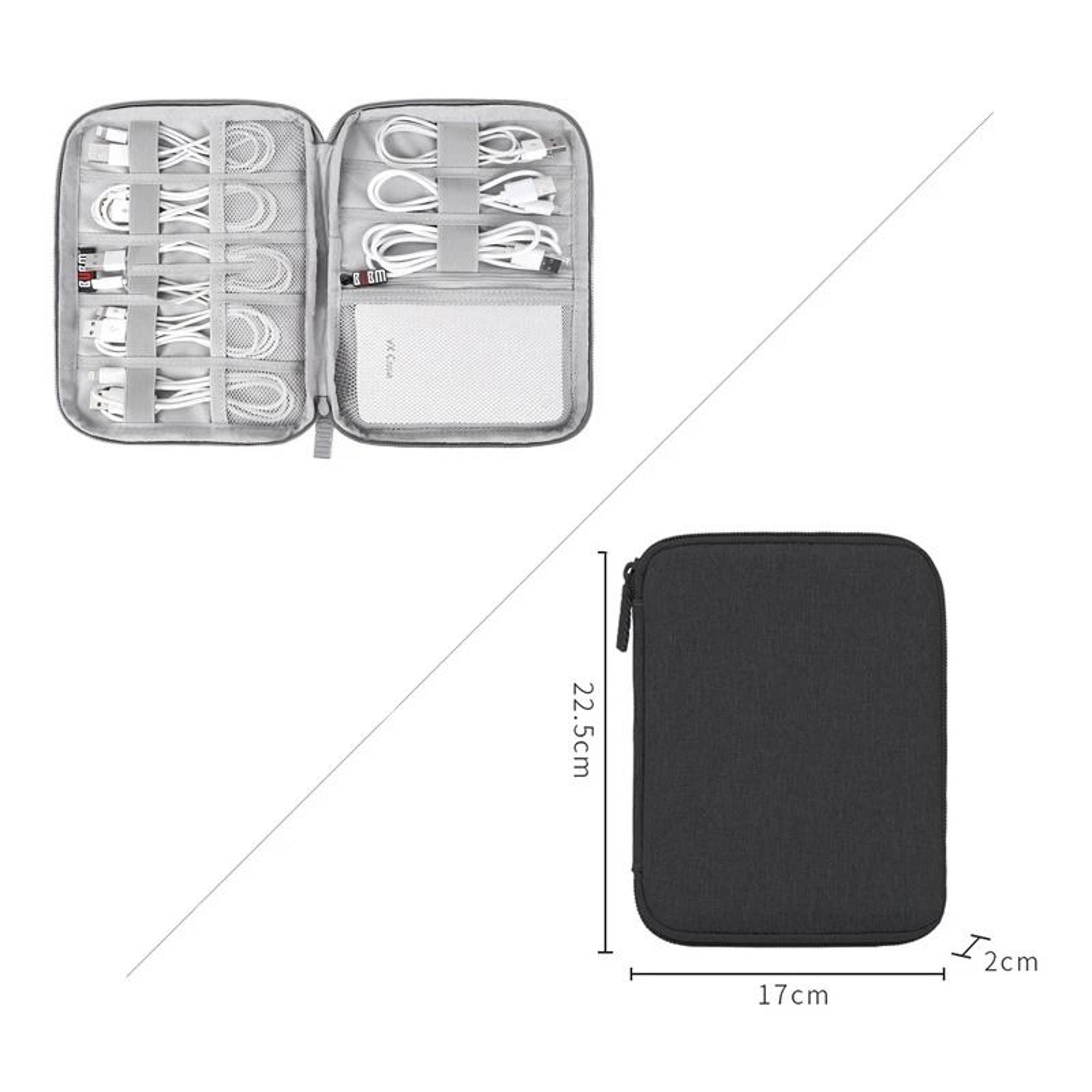 Travel Electronics Organizer Pouch Compact Cable Storage Case 4
