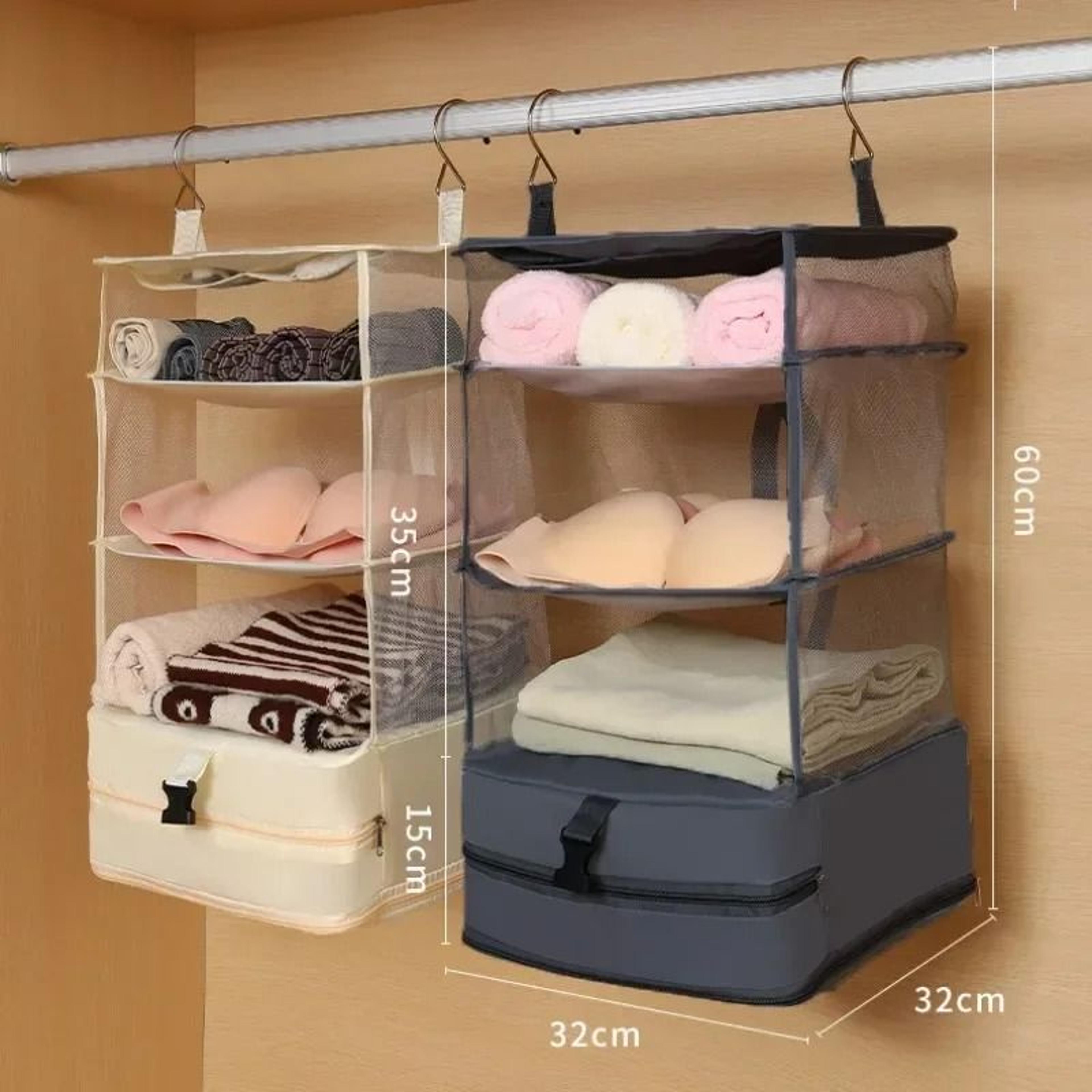 Hanging Travel Shelves Large Capacity Foldable Luggage Organizer 4