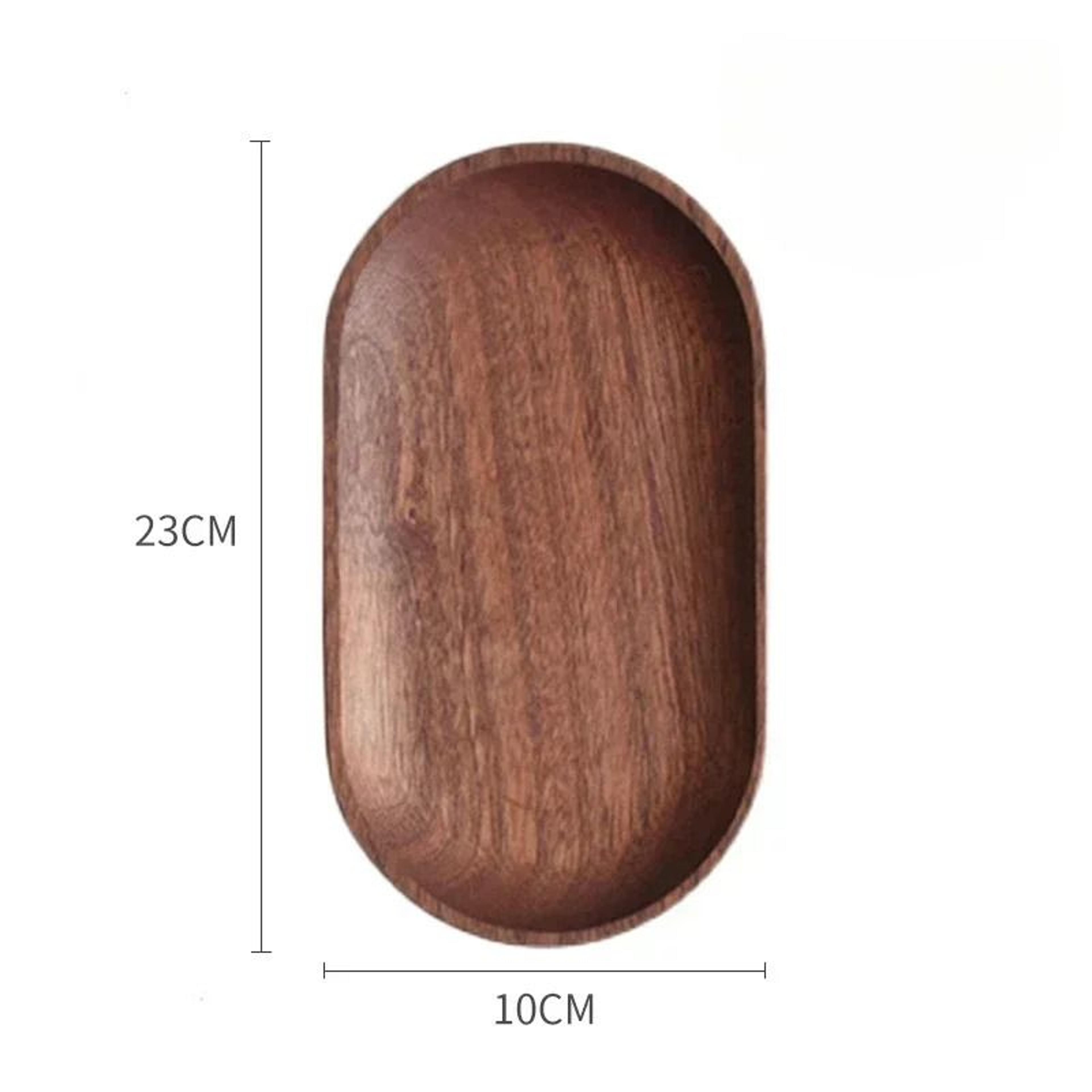 Japanese Style Rectangular Wooden Dinner Plate Walnut Wood Serving Tray 4