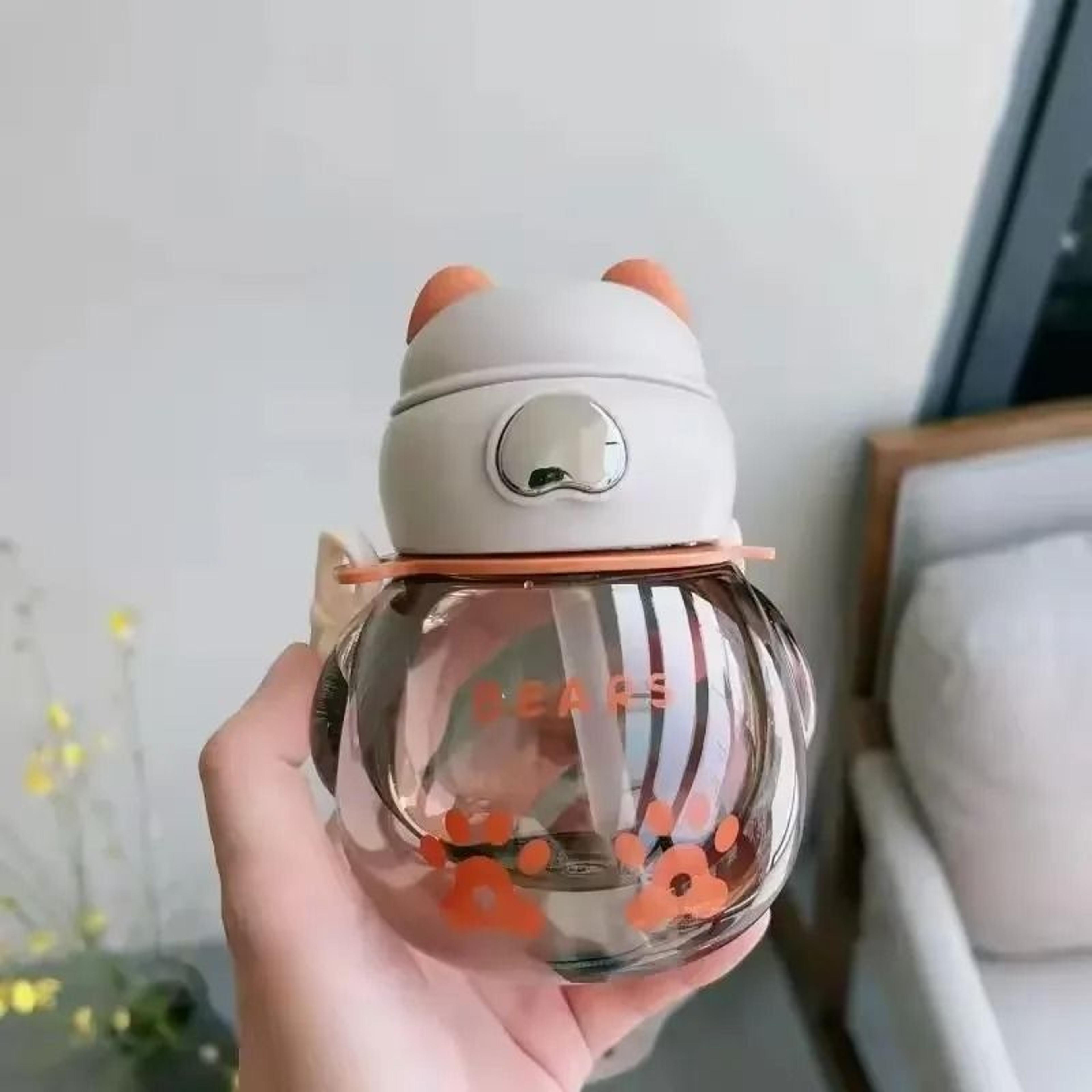 Kids Straw Water Bottle Leakproof BPA Free Cartoon Sippy Cup 450ml 3