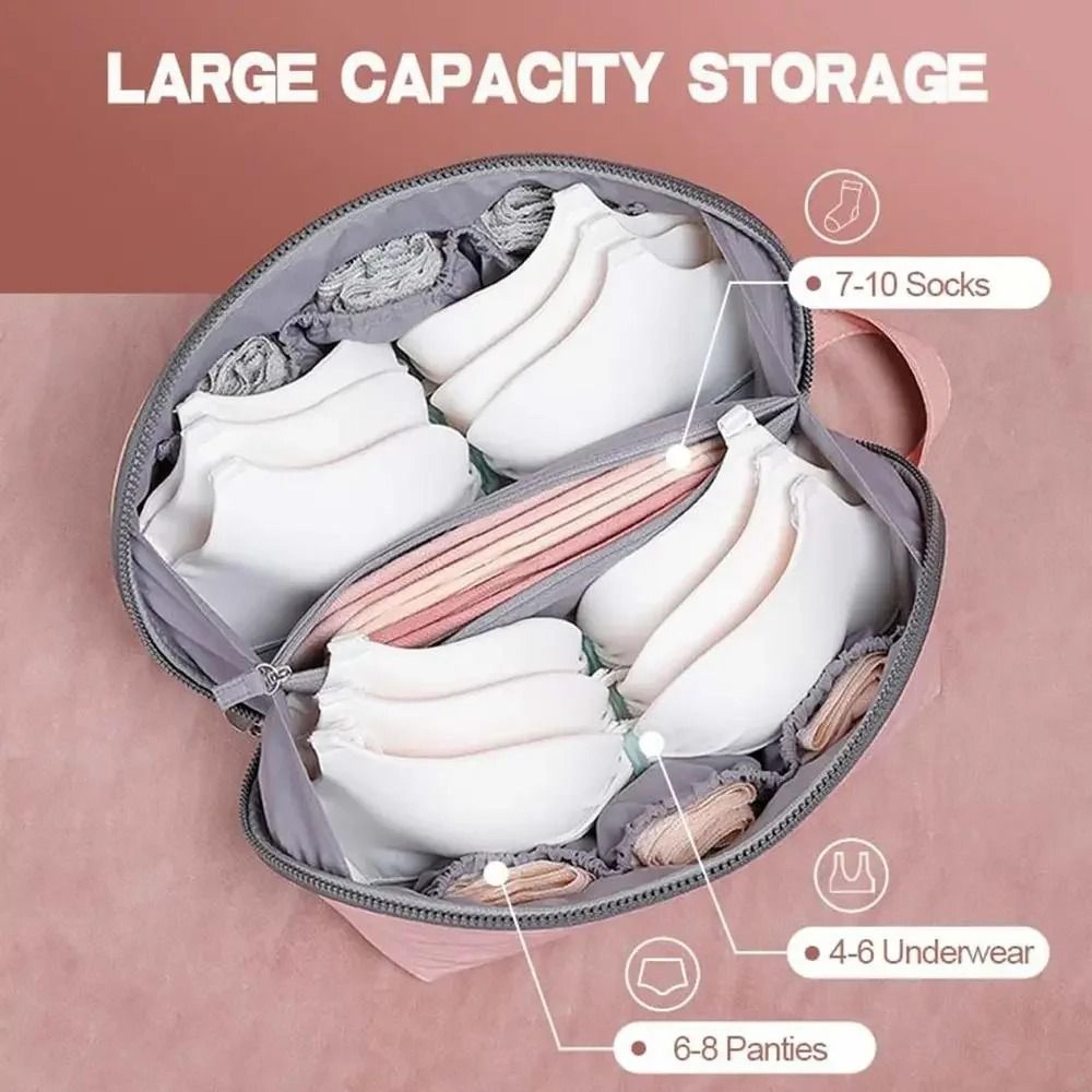 Underwear Travel Organizer Bra And Socks Storage Bag With Dividers Portable Pouch 3