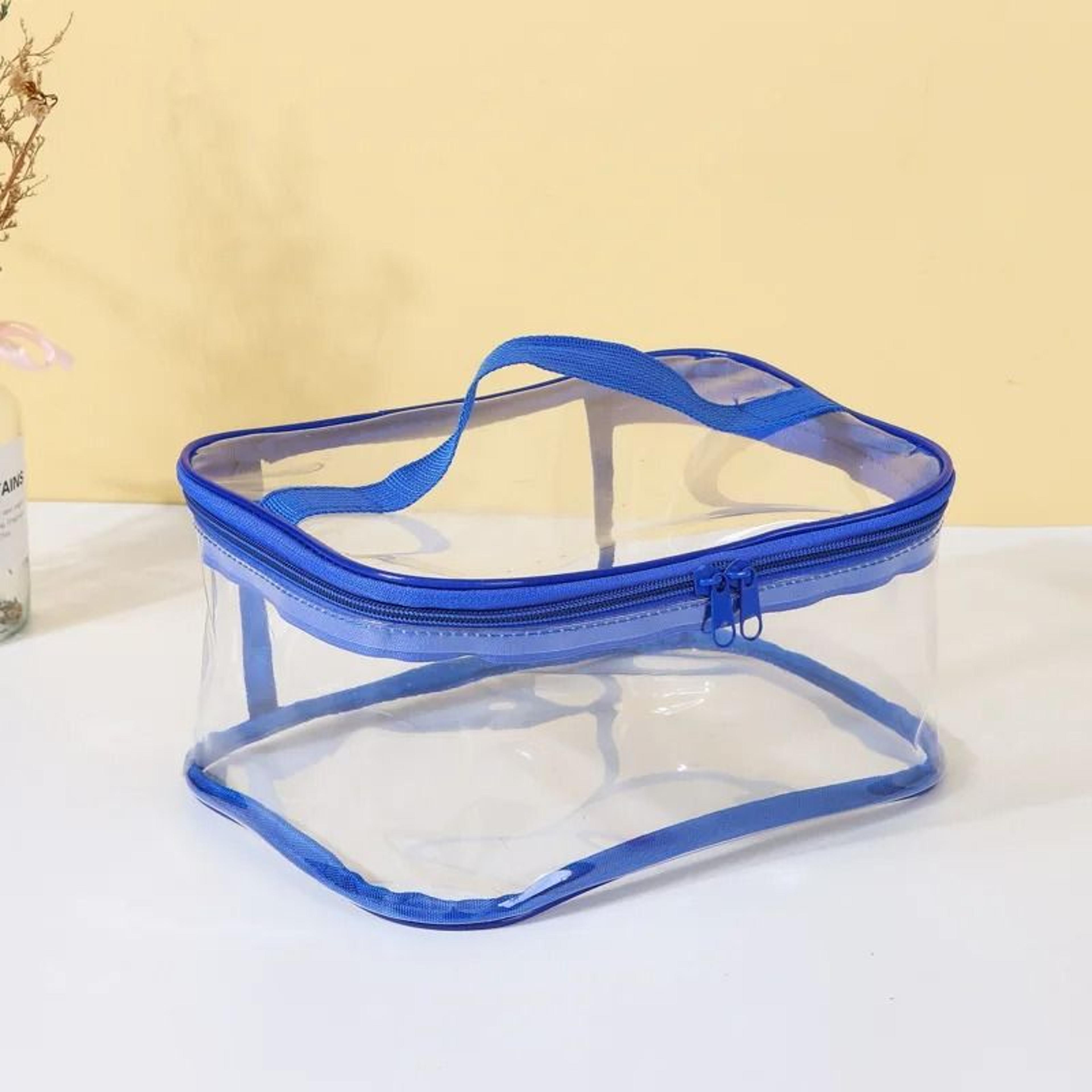 Transparent Storage Bag With Zipper And Carry Handle Portable Organizer Pouch 6