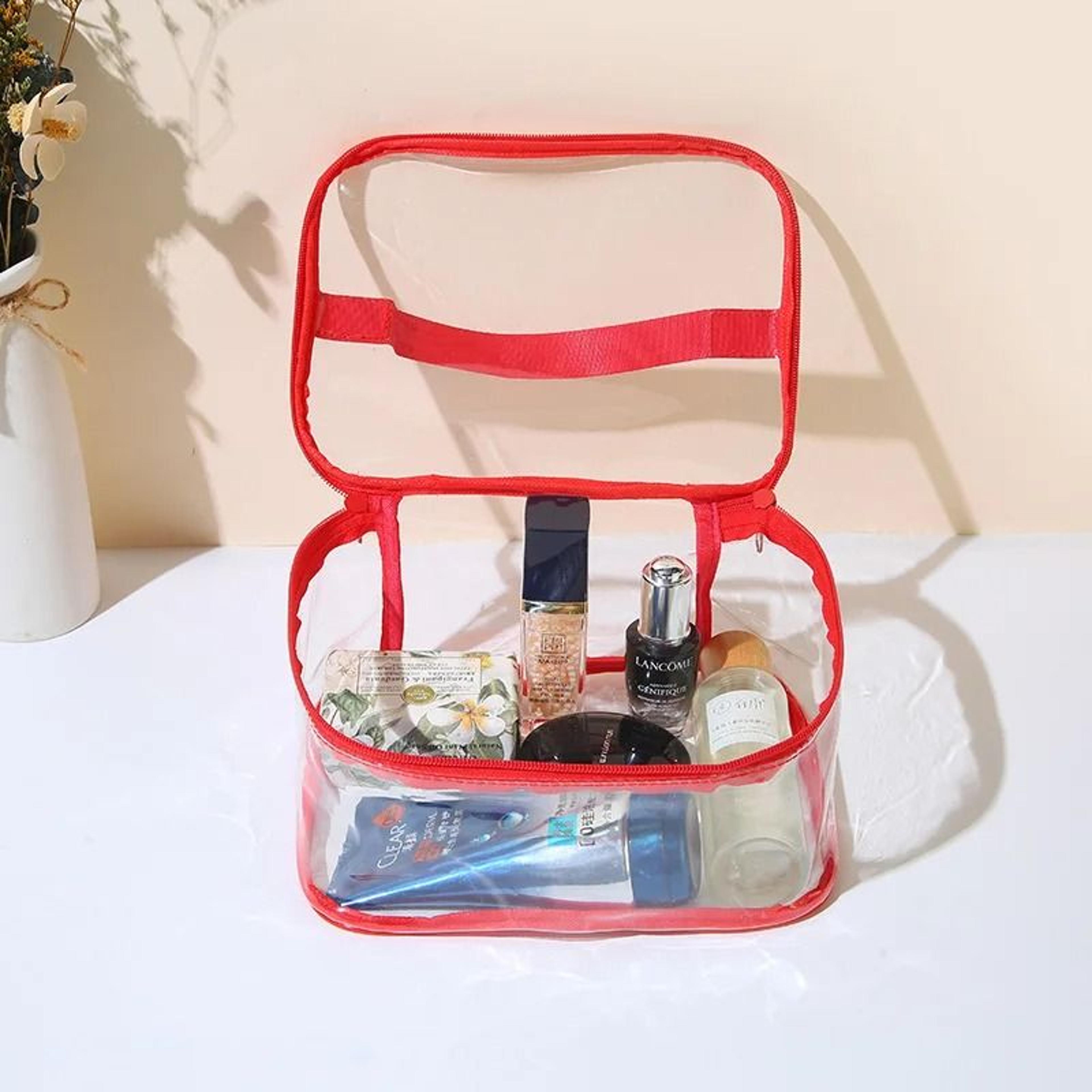 Transparent Storage Bag With Zipper And Carry Handle Portable Organizer Pouch 8