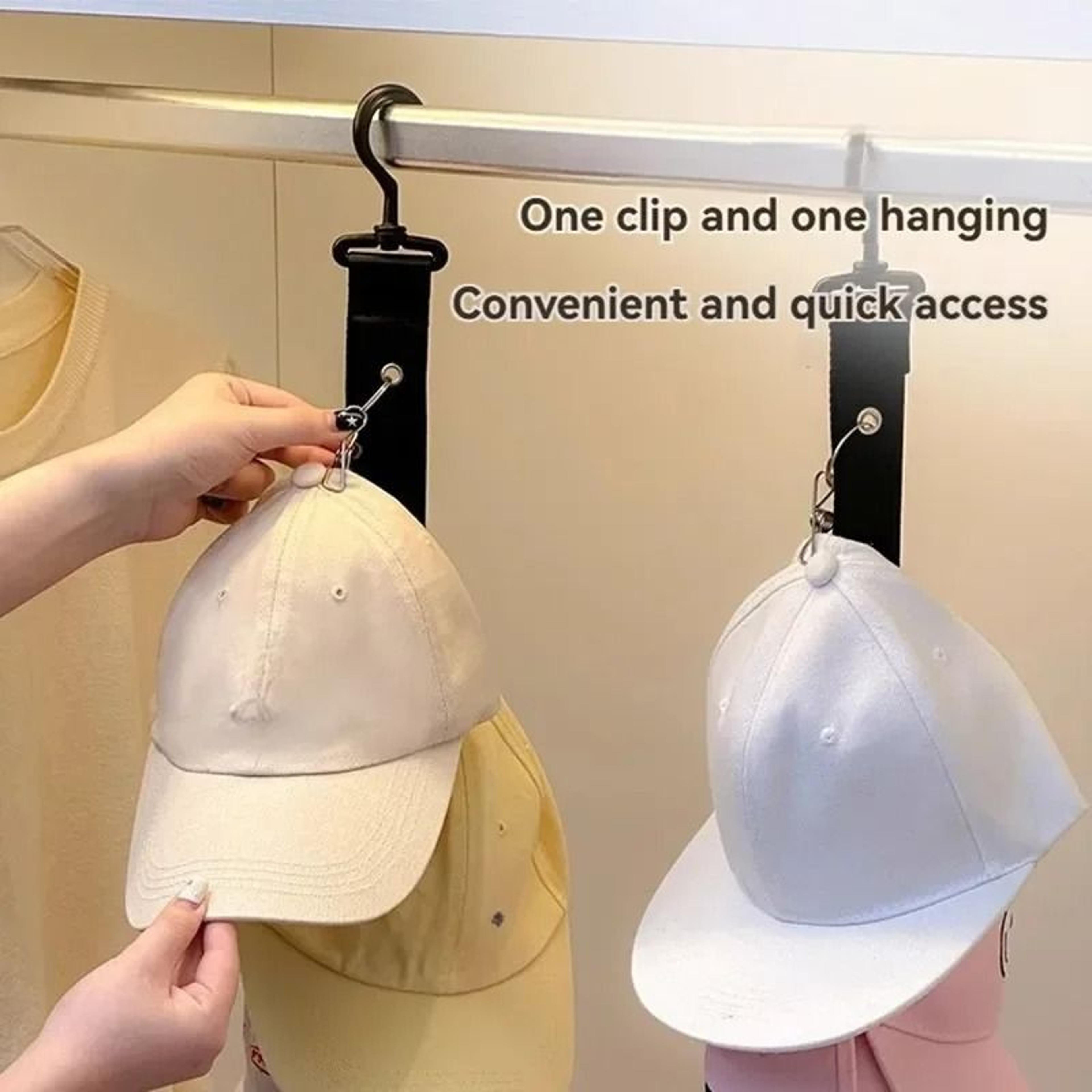 Baseball Cap Organizer With Clips Hanging Hat Storage Rack Holds Up To 16 Hats 3