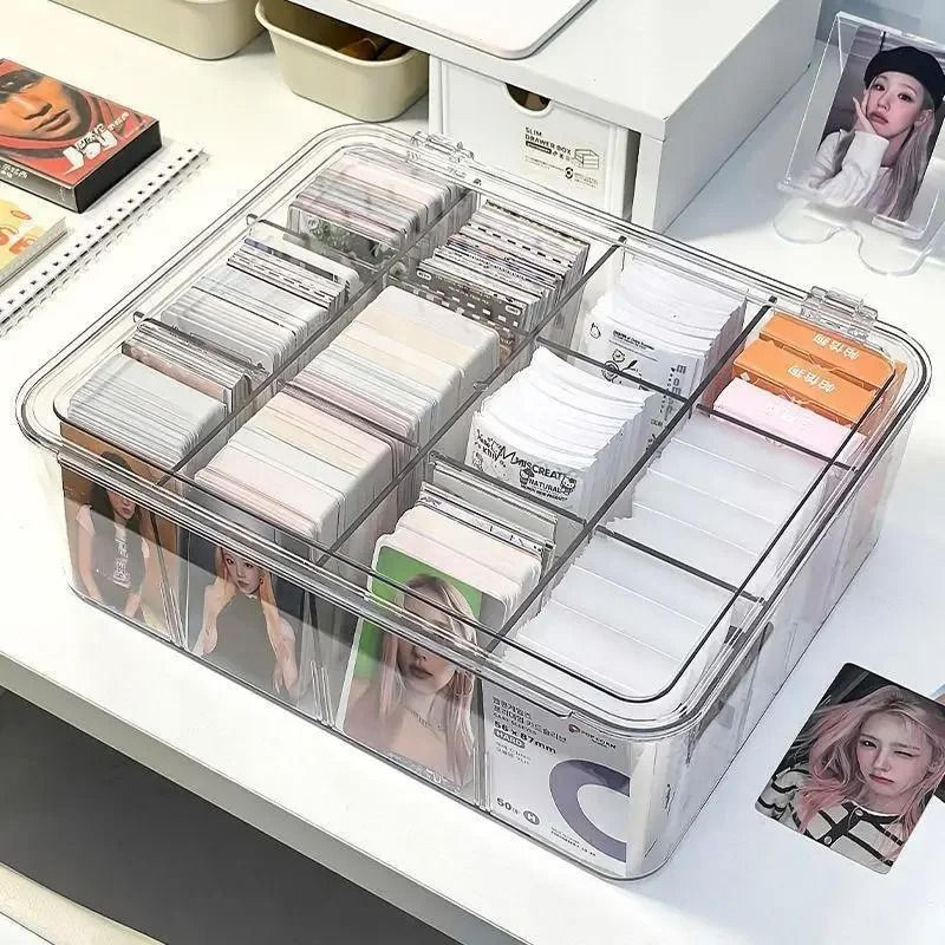 Acrylic Photocard Storage Box Transparent Display Organizer With Compartments 7