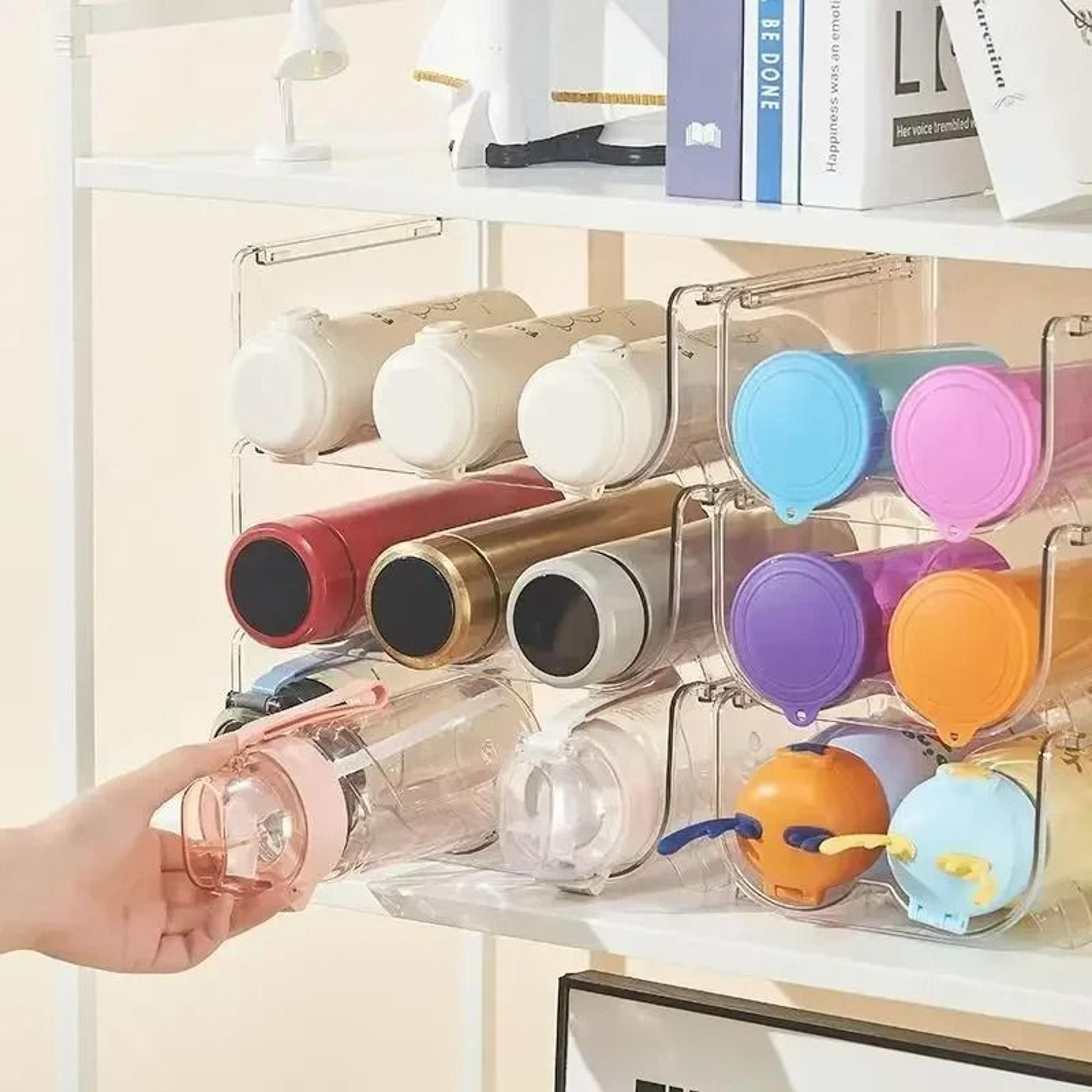 Stackable Cup Holder Water Bottle Organizer For Cabinets Refrigerator And Countertops 5