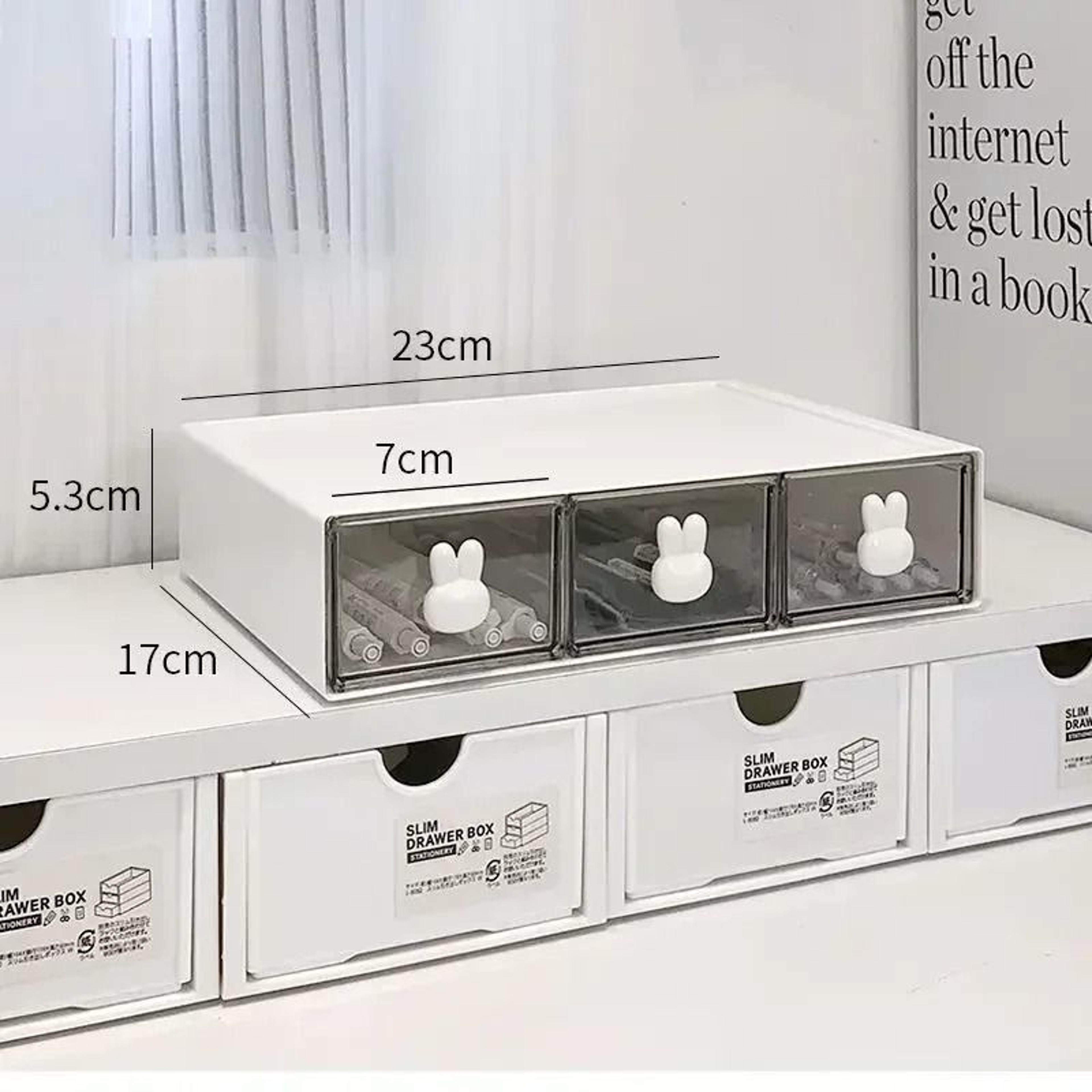 Cute Desktop Stationery Organizer With Drawers Multi Compartment Pencil Storage Box 6