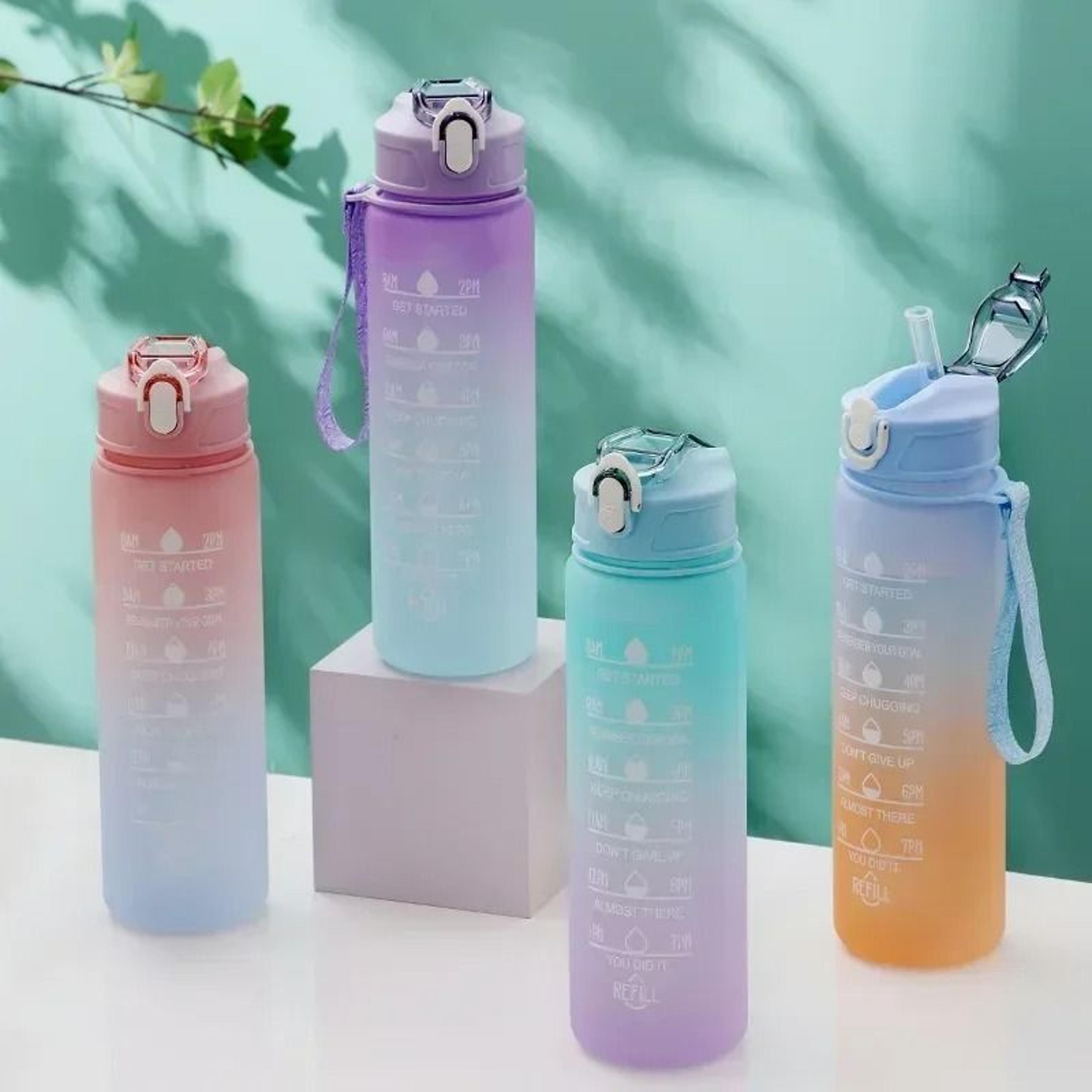 Large Capacity Sports Water Bottle 900ml Gradient Gym Fitness Drinking Bottle 0