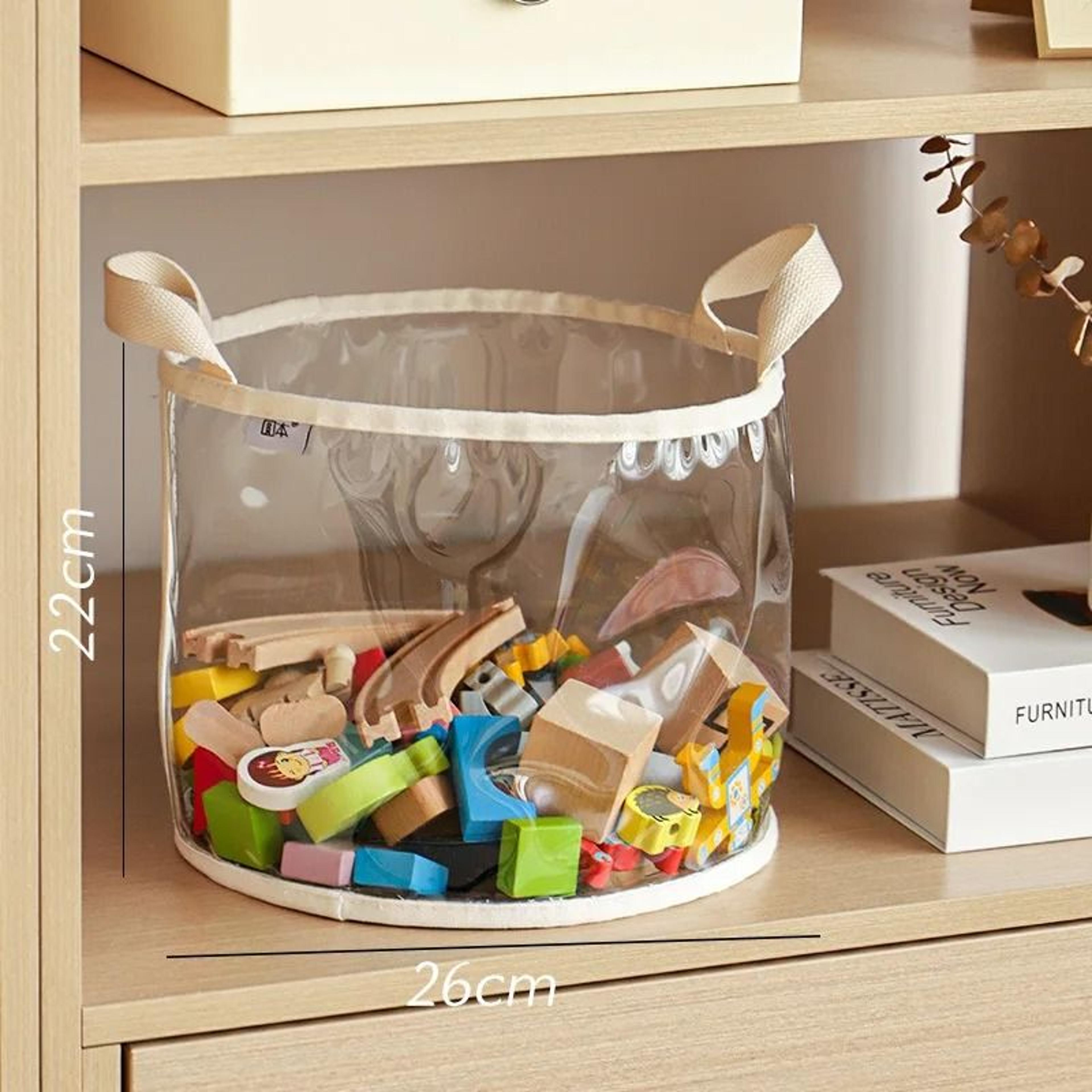 Large Transparent Toy Storage Basket High Capacity Kids Toy Organizer Bag 0