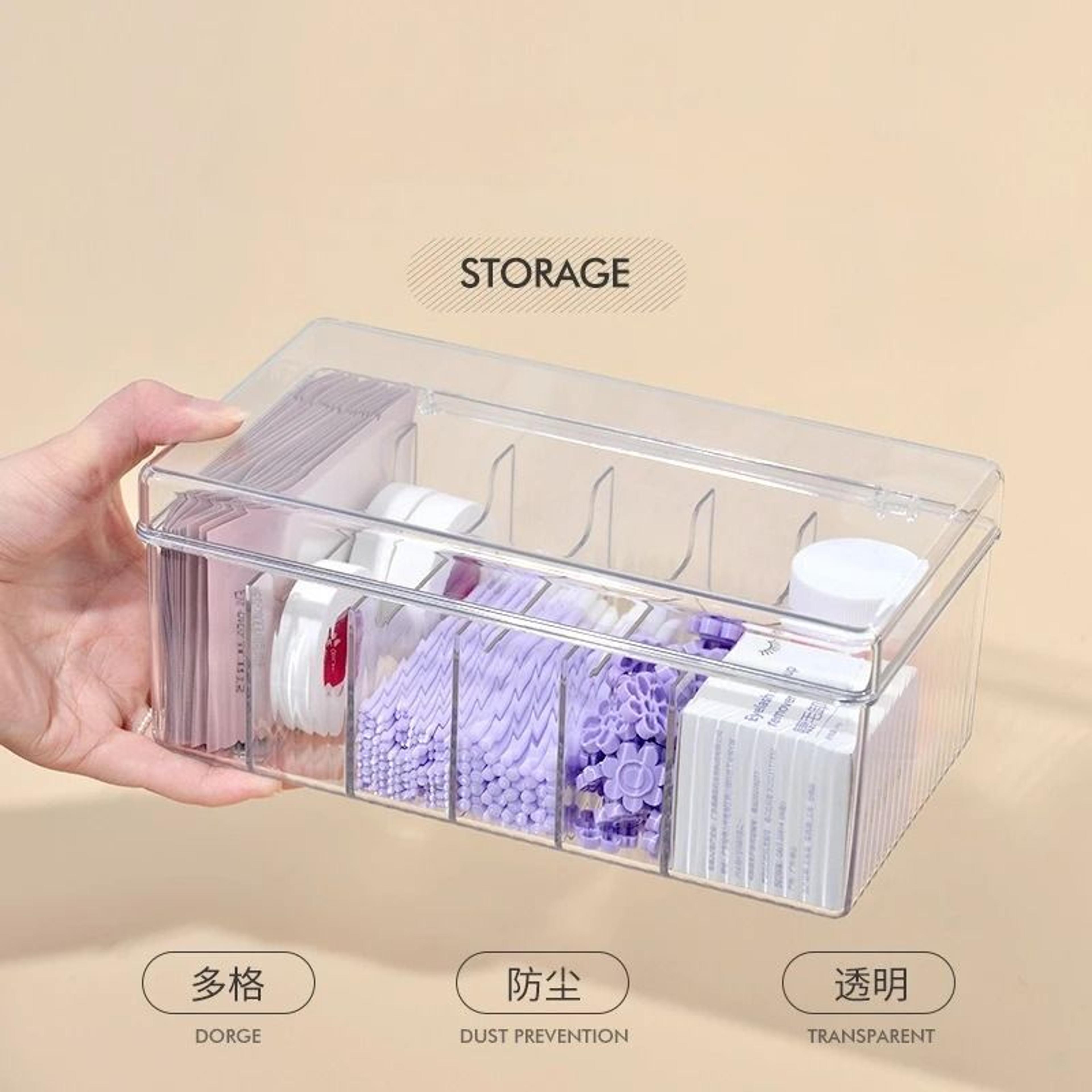 Acrylic Eyelash Extension Organizer Lash Tool Storage Box With Lid 9