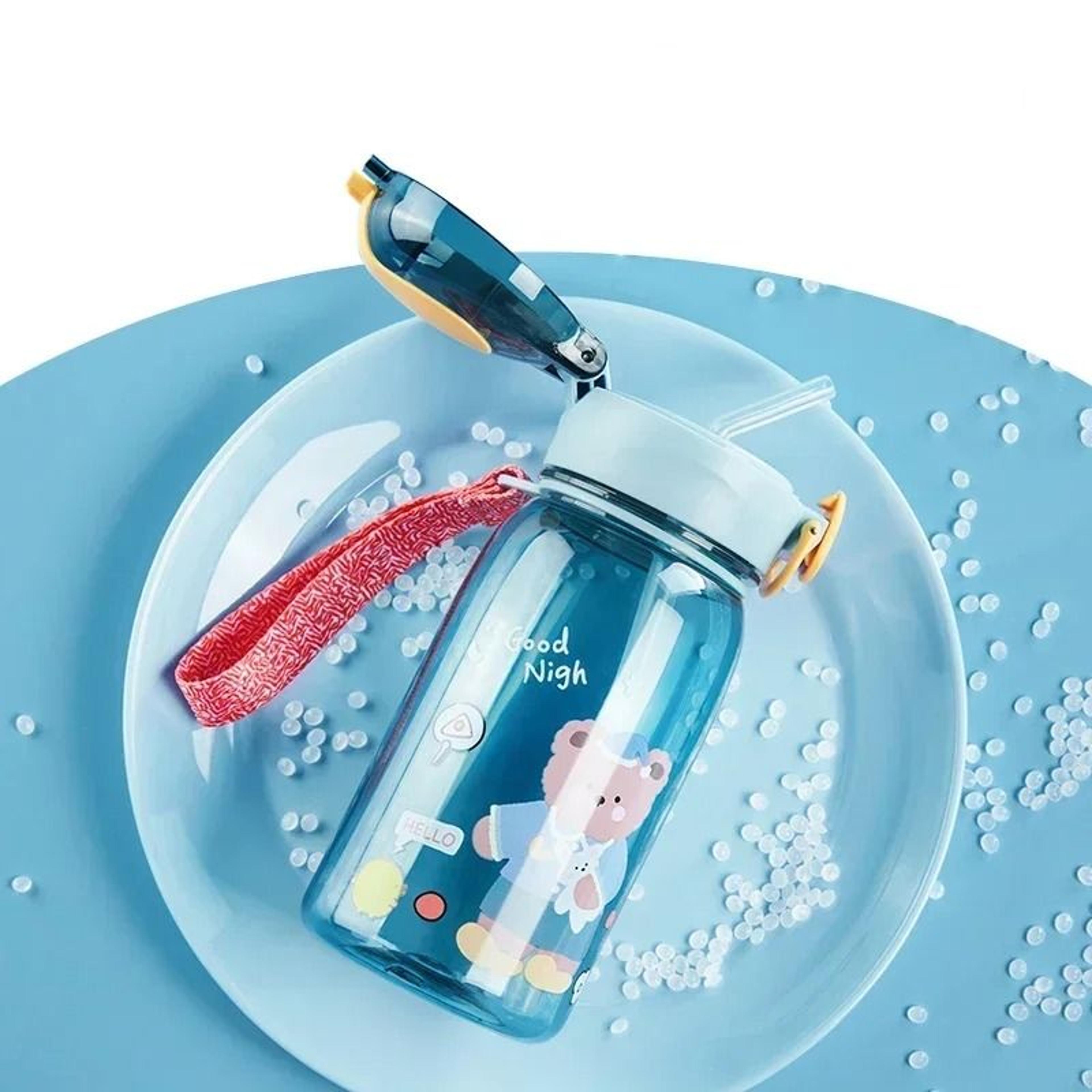 Cute Cartoon Kids Straw Water Bottle BPA Free Leakproof Sippy Cup 400ml 10
