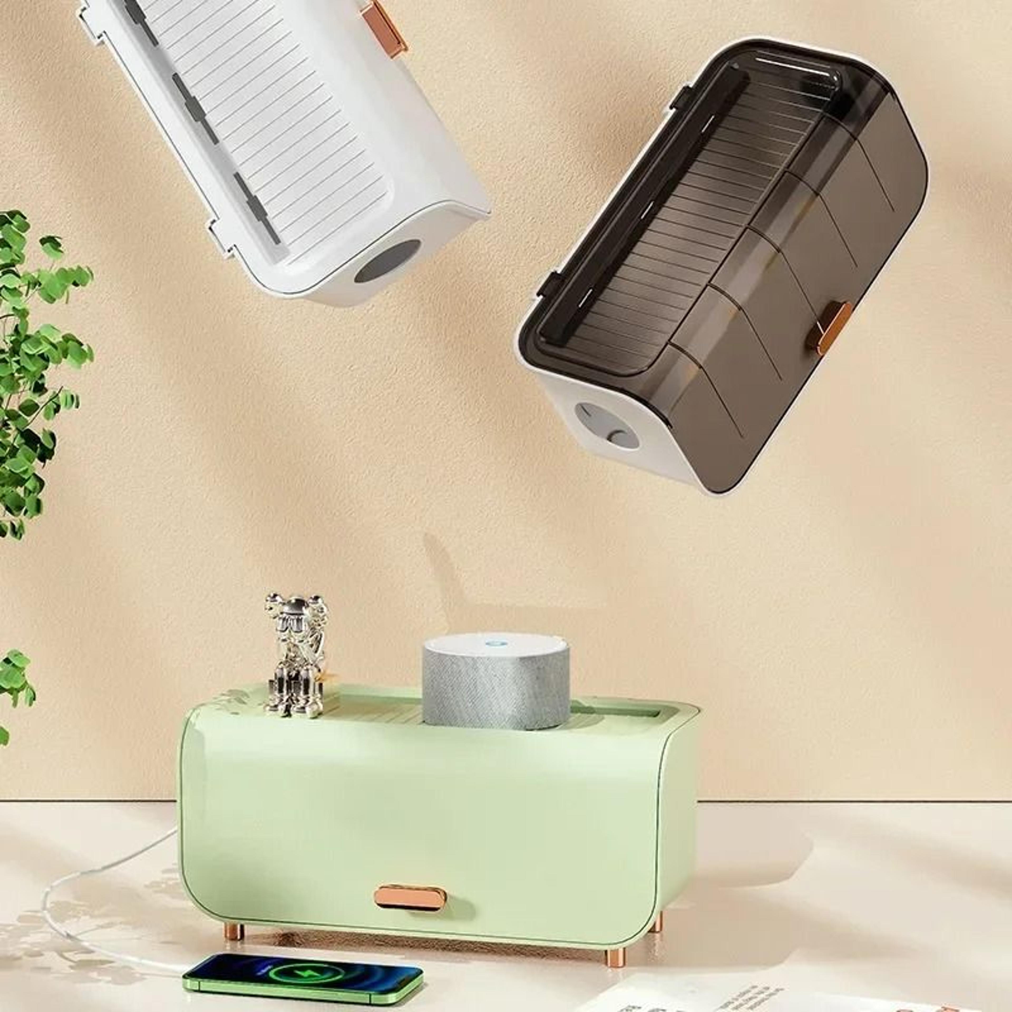 Desktop Cable Storage Box Power Strip Organizer Dustproof Waterproof Cord Case 9