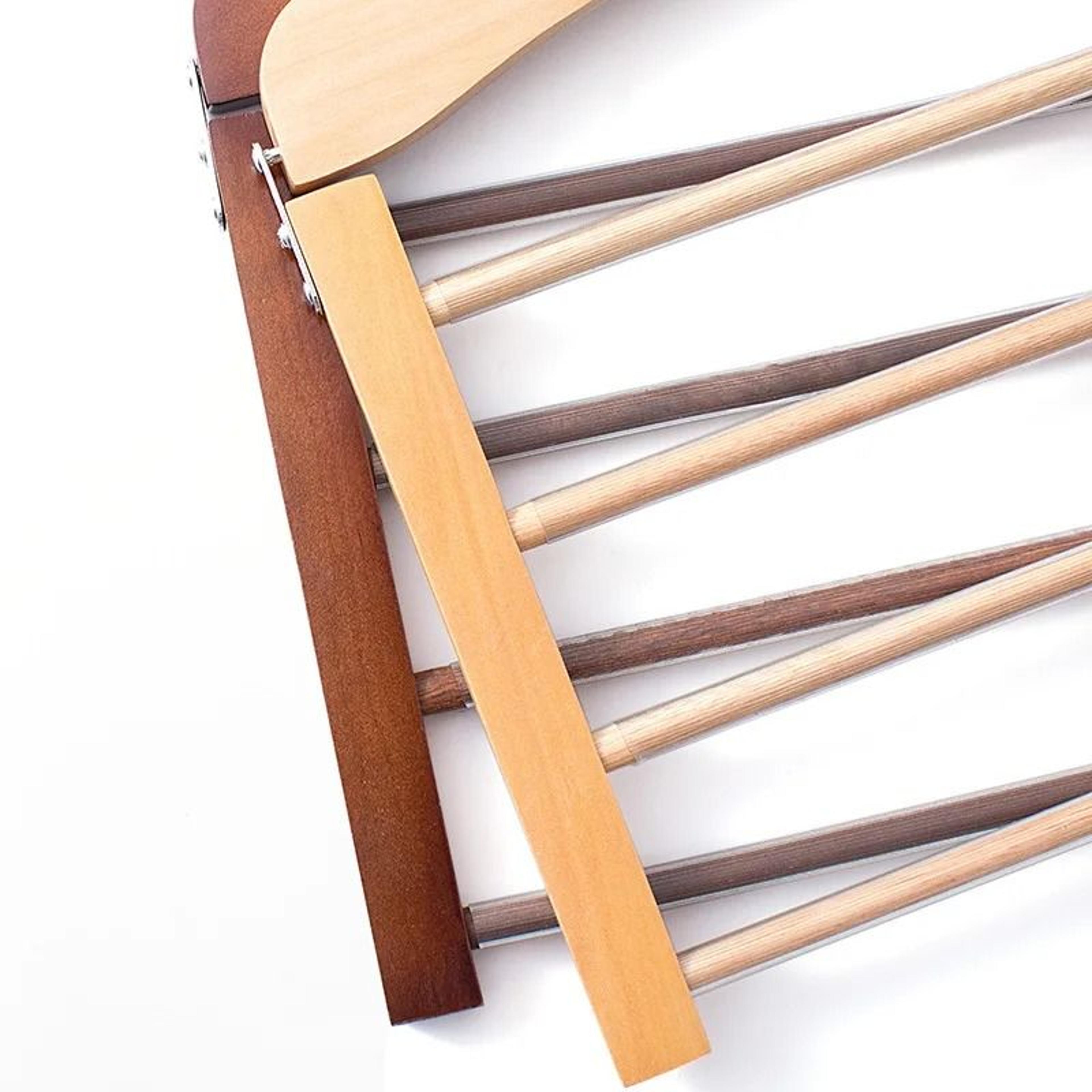 Solid Wood Clothes Drying Rack Multi Function Wooden Wardrobe Storage Rack 4