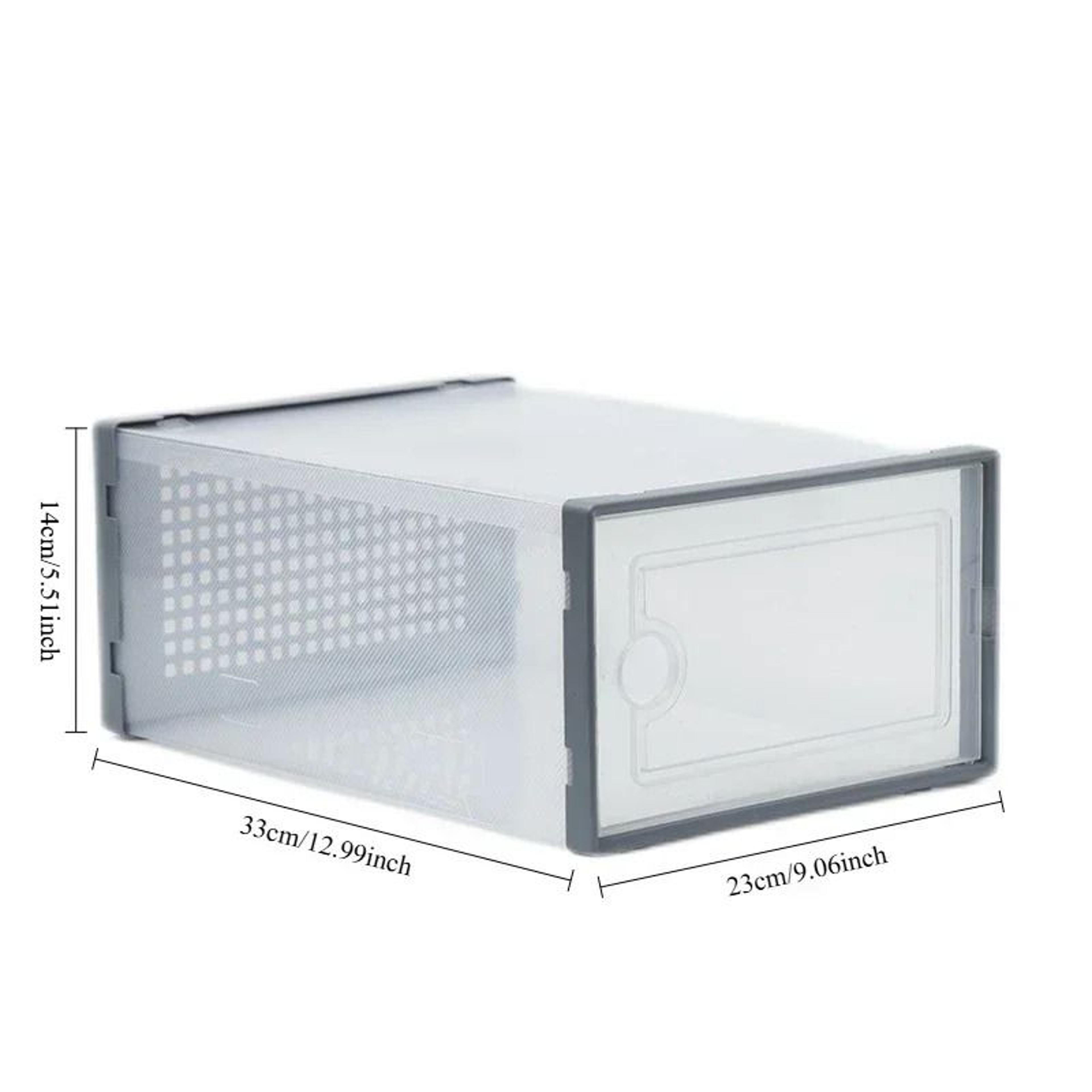 Transparent Stackable Shoe Storage Box Thickened Foldable Organizer With Flip Lid 4