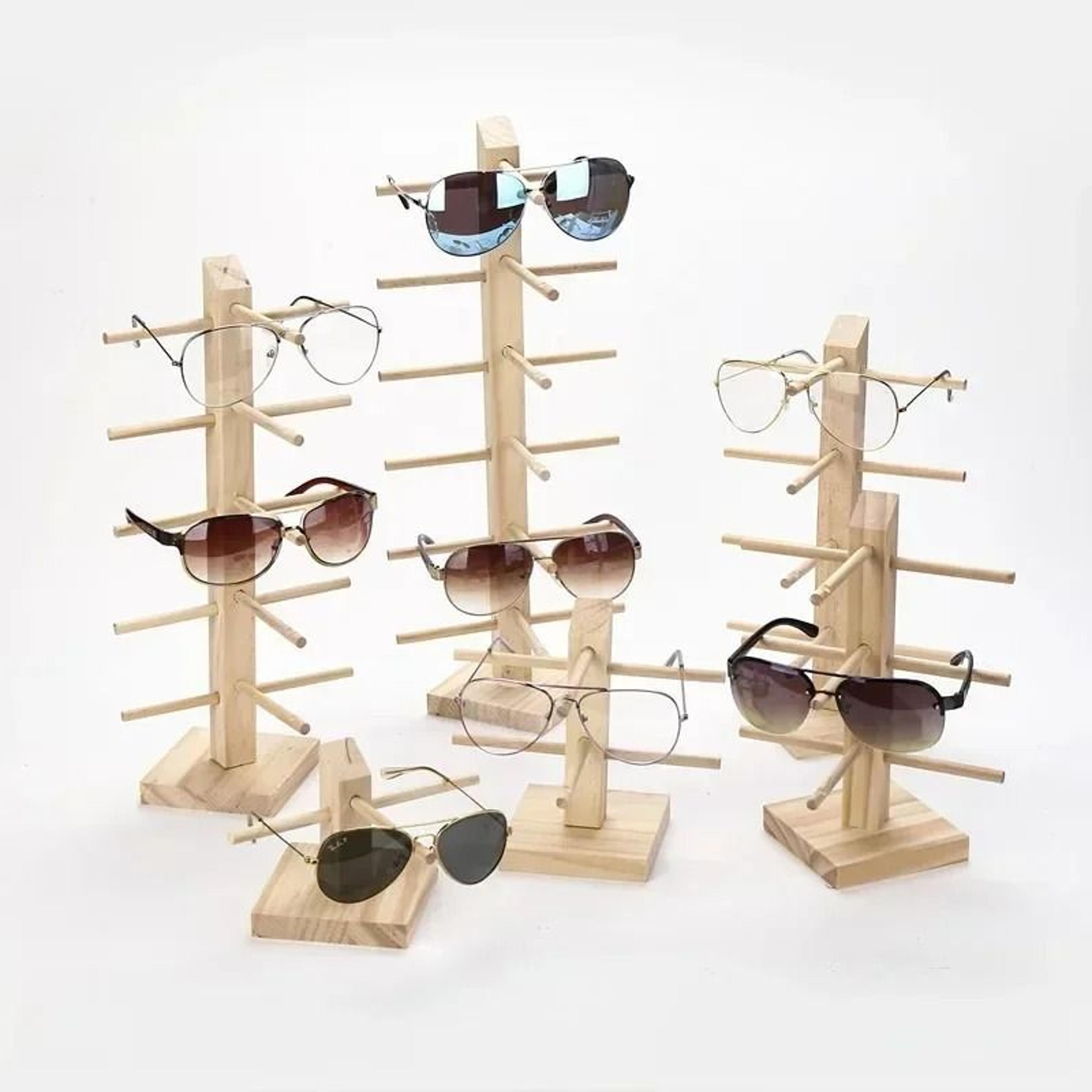 Multi Layer Wood Sunglasses Display Rack Eyeglasses Organizer Stand 4