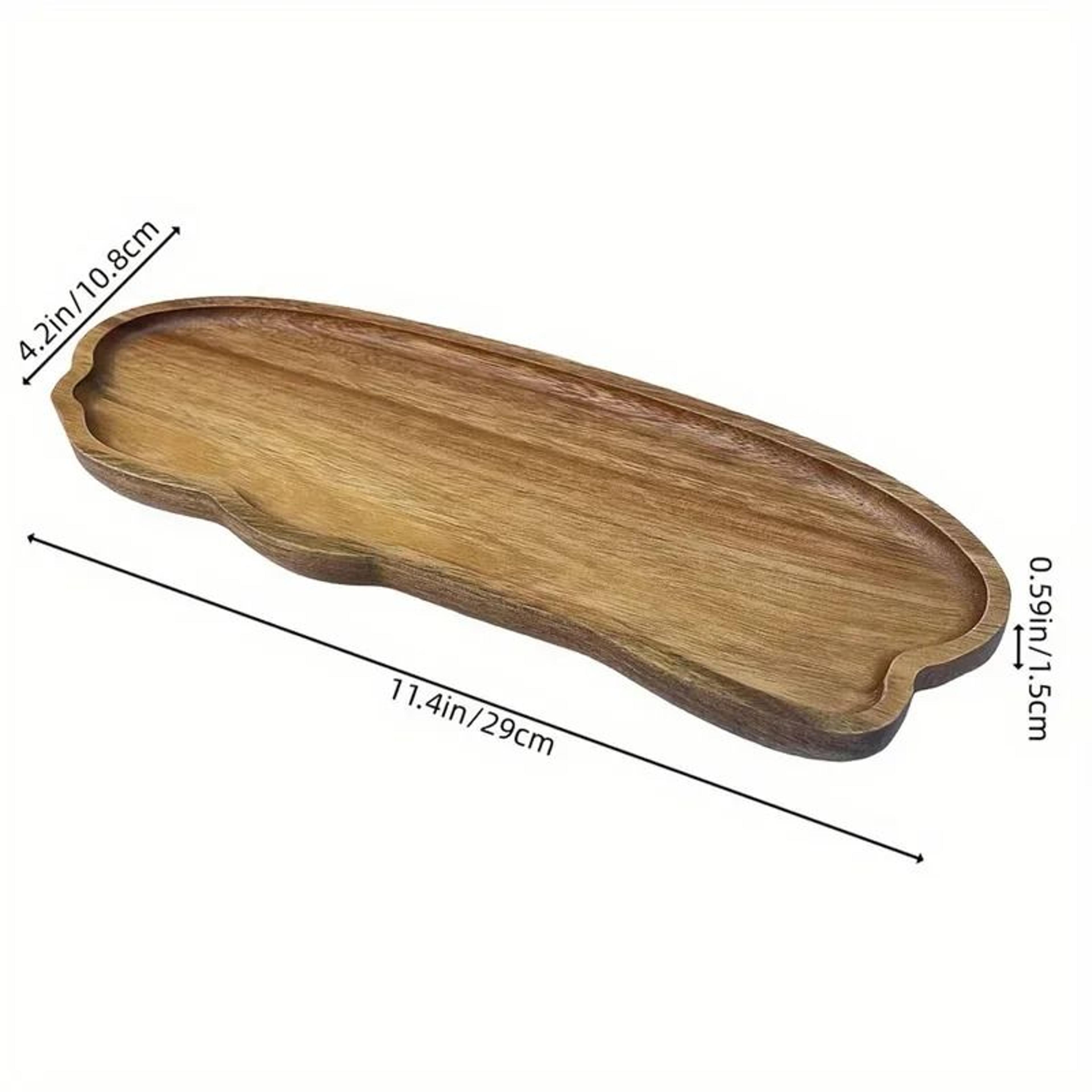 Wooden Serving Tray Decorative Food Plate For Tea Coffee Snacks And Desserts 2
