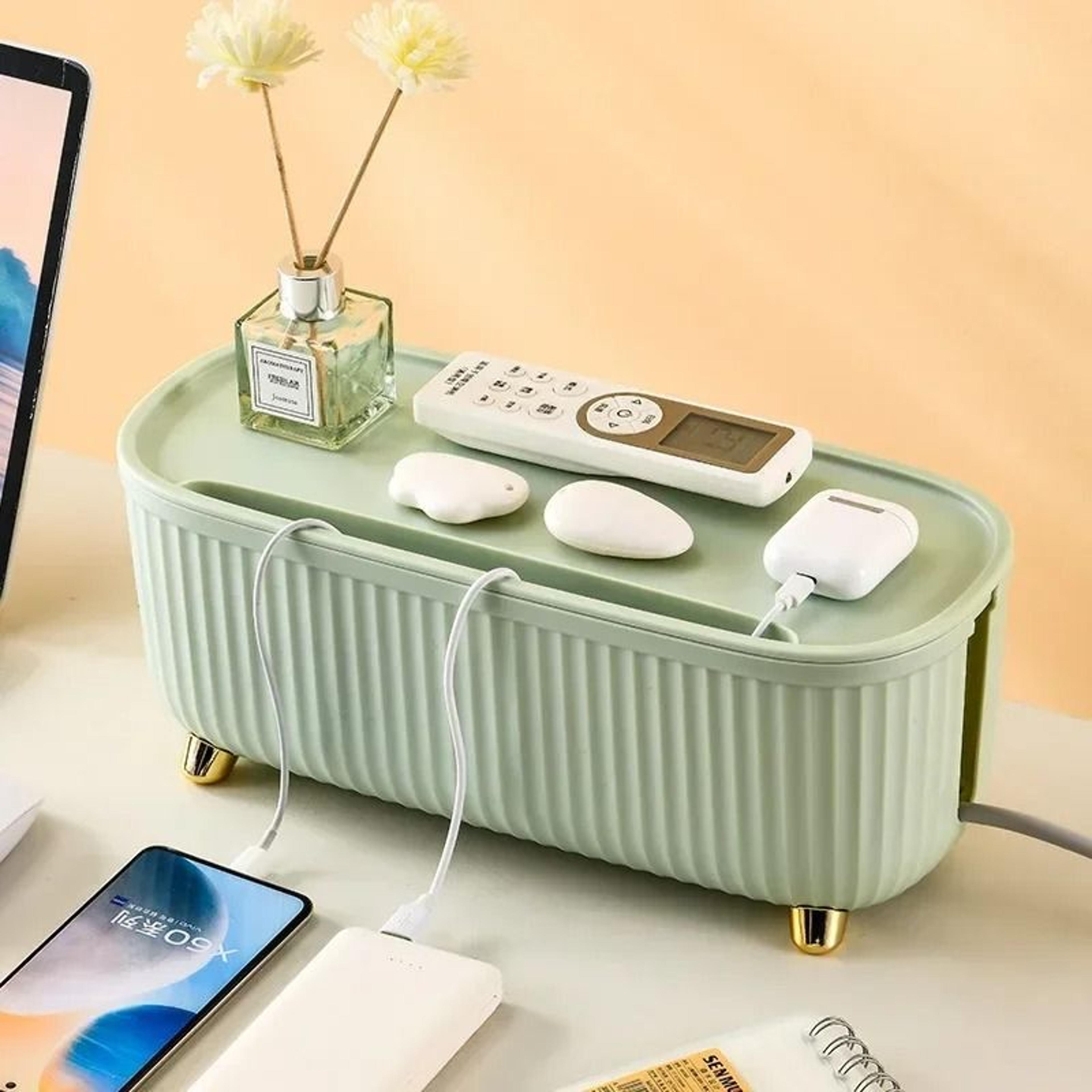 Nordic Style Cable Organizer Box Power Strip And Desktop Wire Storage Case 6