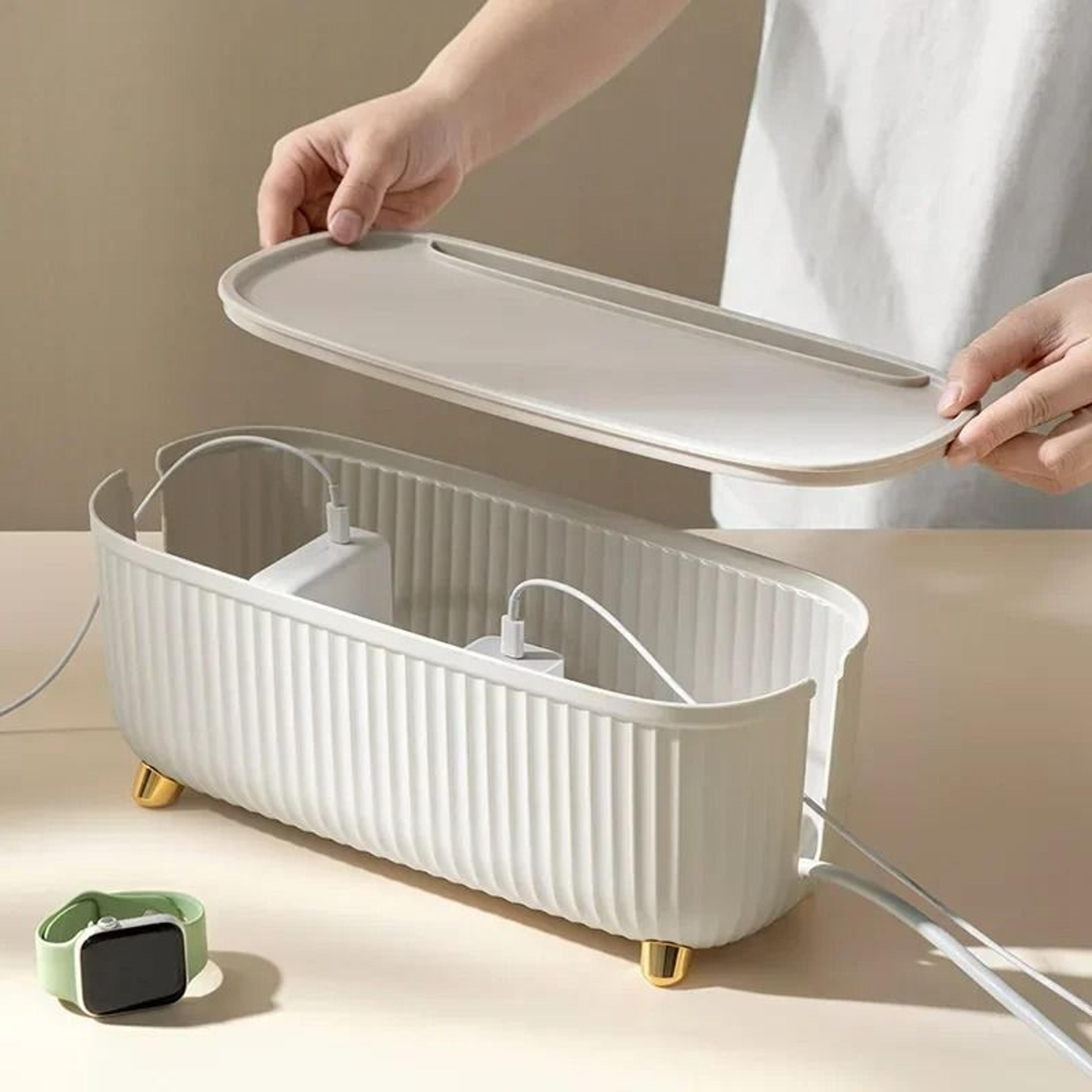 Nordic Style Cable Organizer Box Power Strip And Desktop Wire Storage Case 9