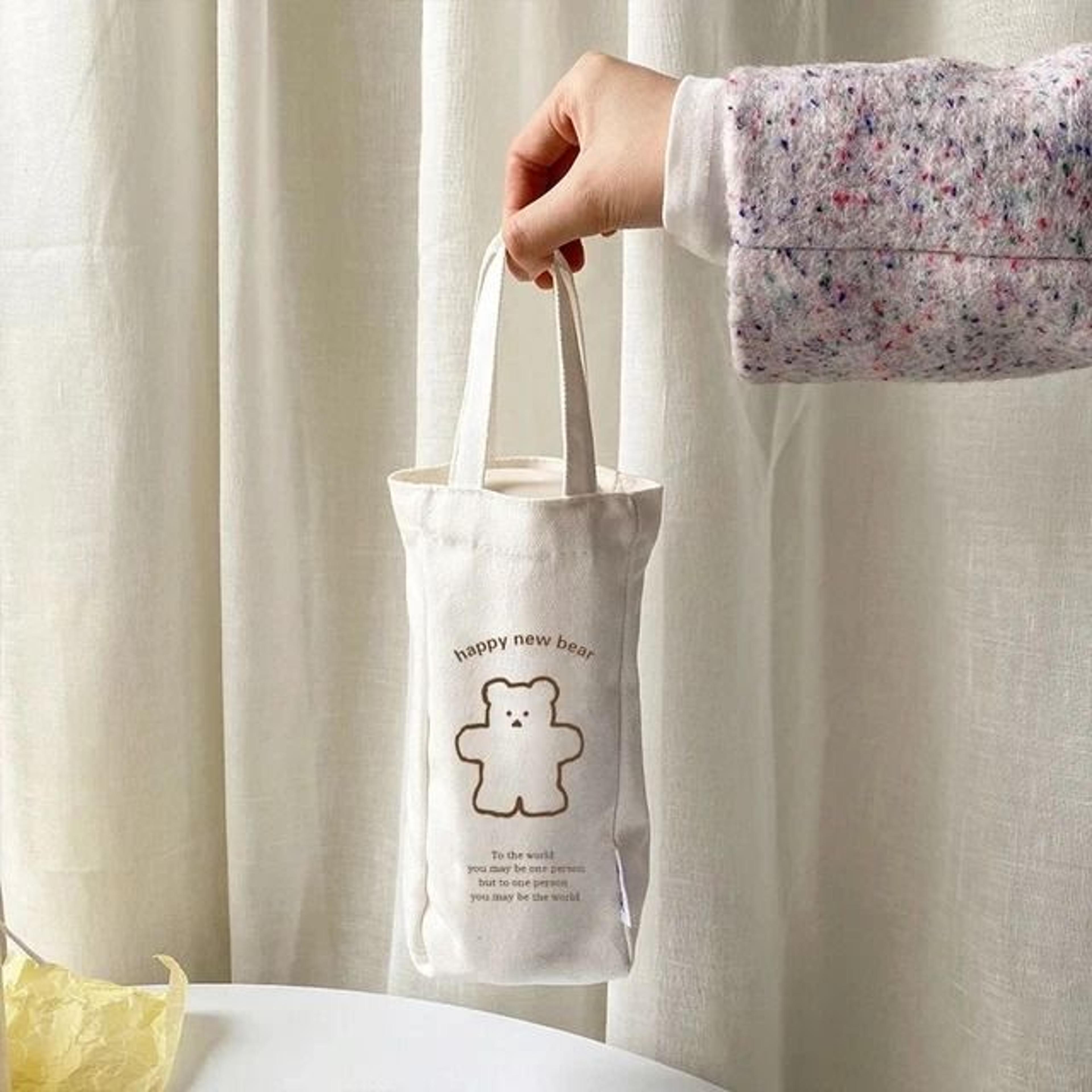 Bear Thermos Travel Cup Vacuum Insulated Portable Sports Water Bottle 450ML 7