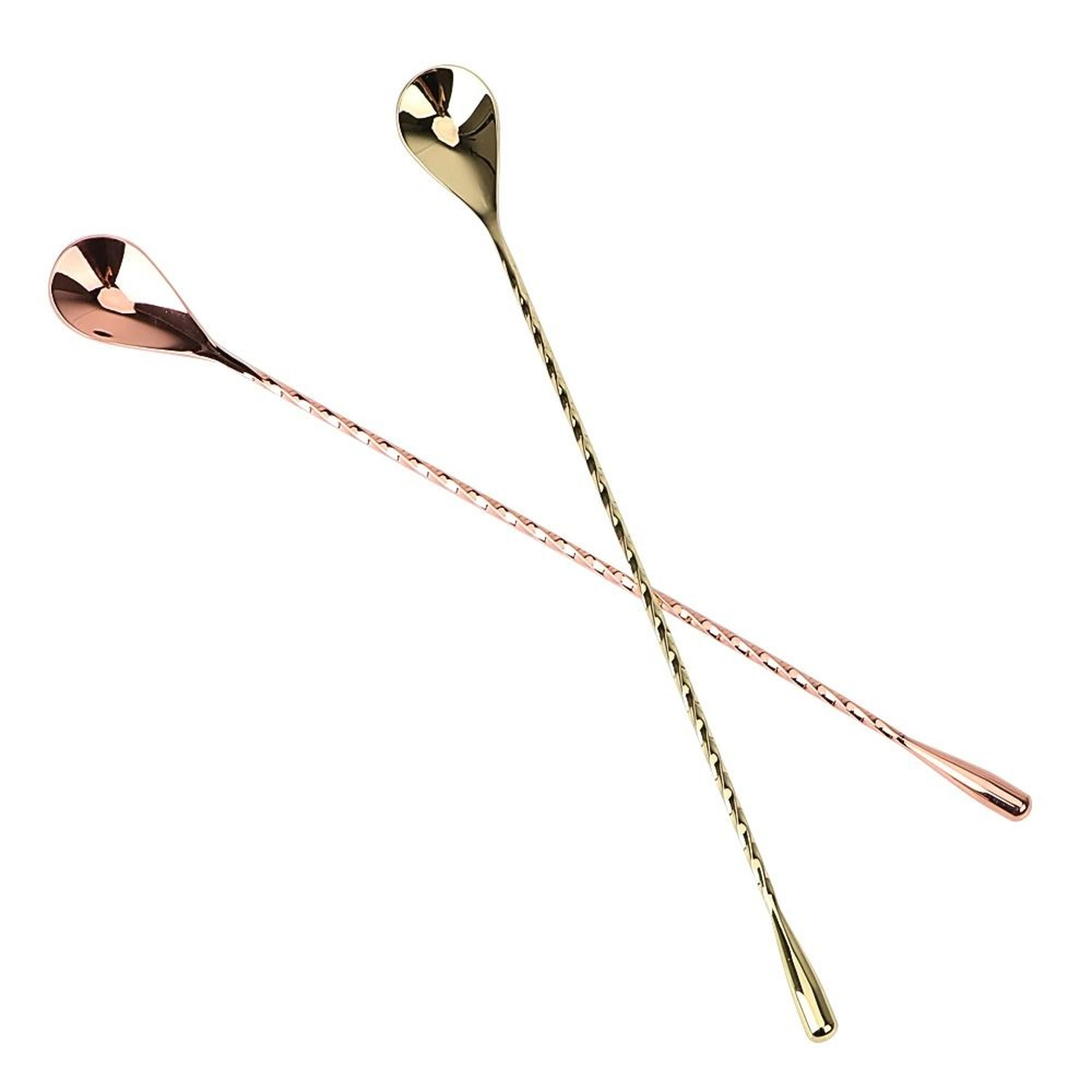 Stainless Steel Cocktail Mixing Spoon Spiral Bartender Bar Tool 30cm 40cm 10