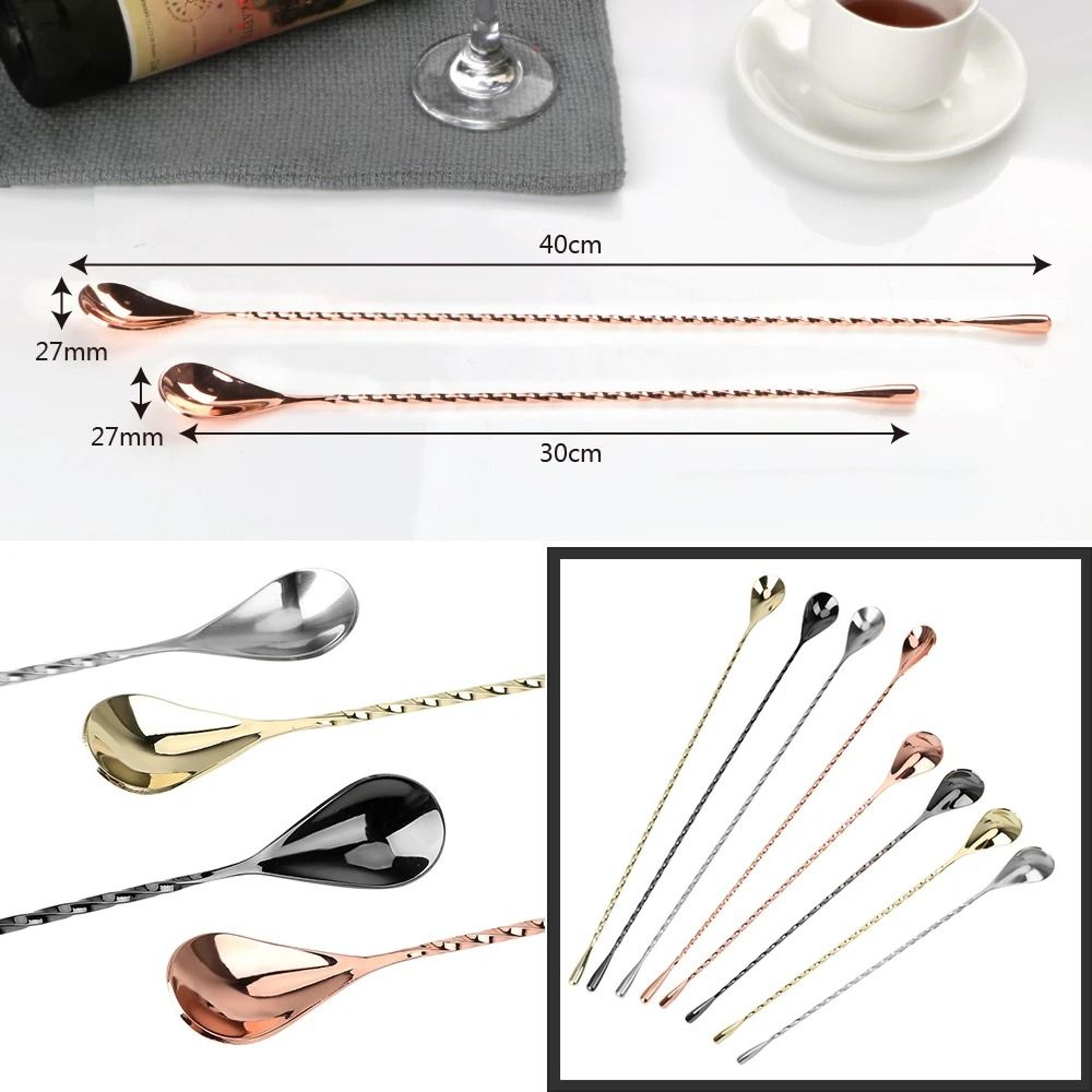 Stainless Steel Cocktail Mixing Spoon Spiral Bartender Bar Tool 30cm 40cm 11