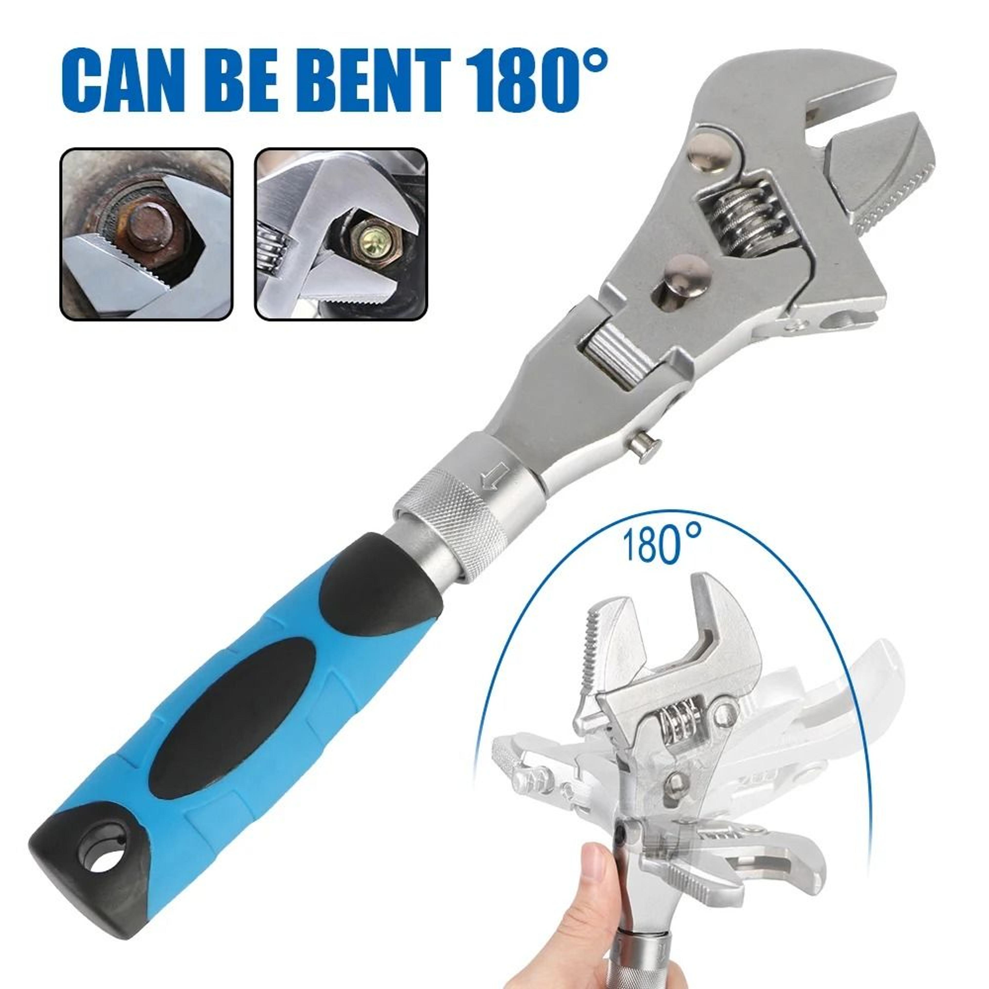 10 Inch Adjustable Torque Ratchet Wrench 5 In 1 Folding Spanner For Home And Repair Work 0