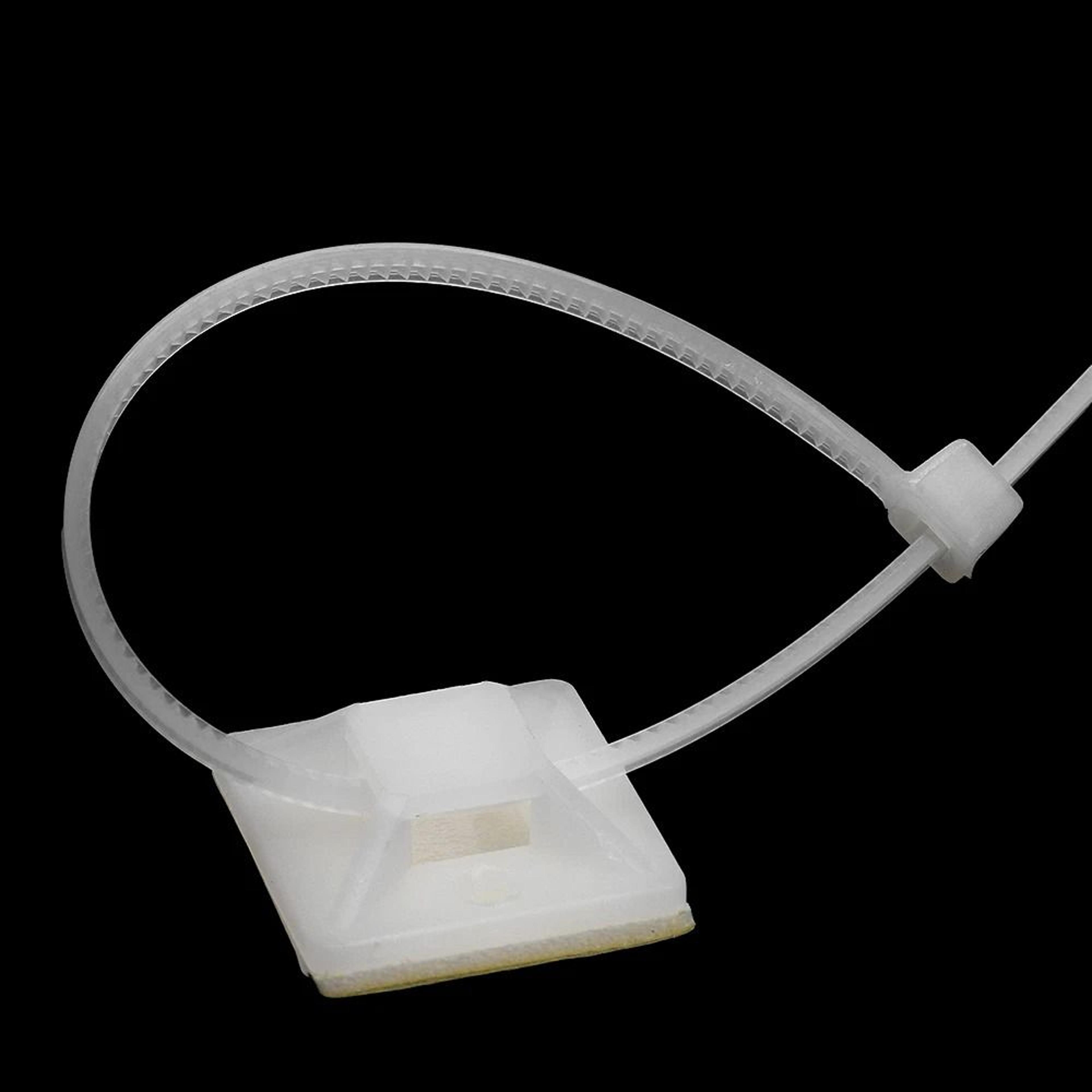 Self Adhesive Cable Tie Mount Base Set 100 PCS Wire Holder Clips For Wall And Desk 5