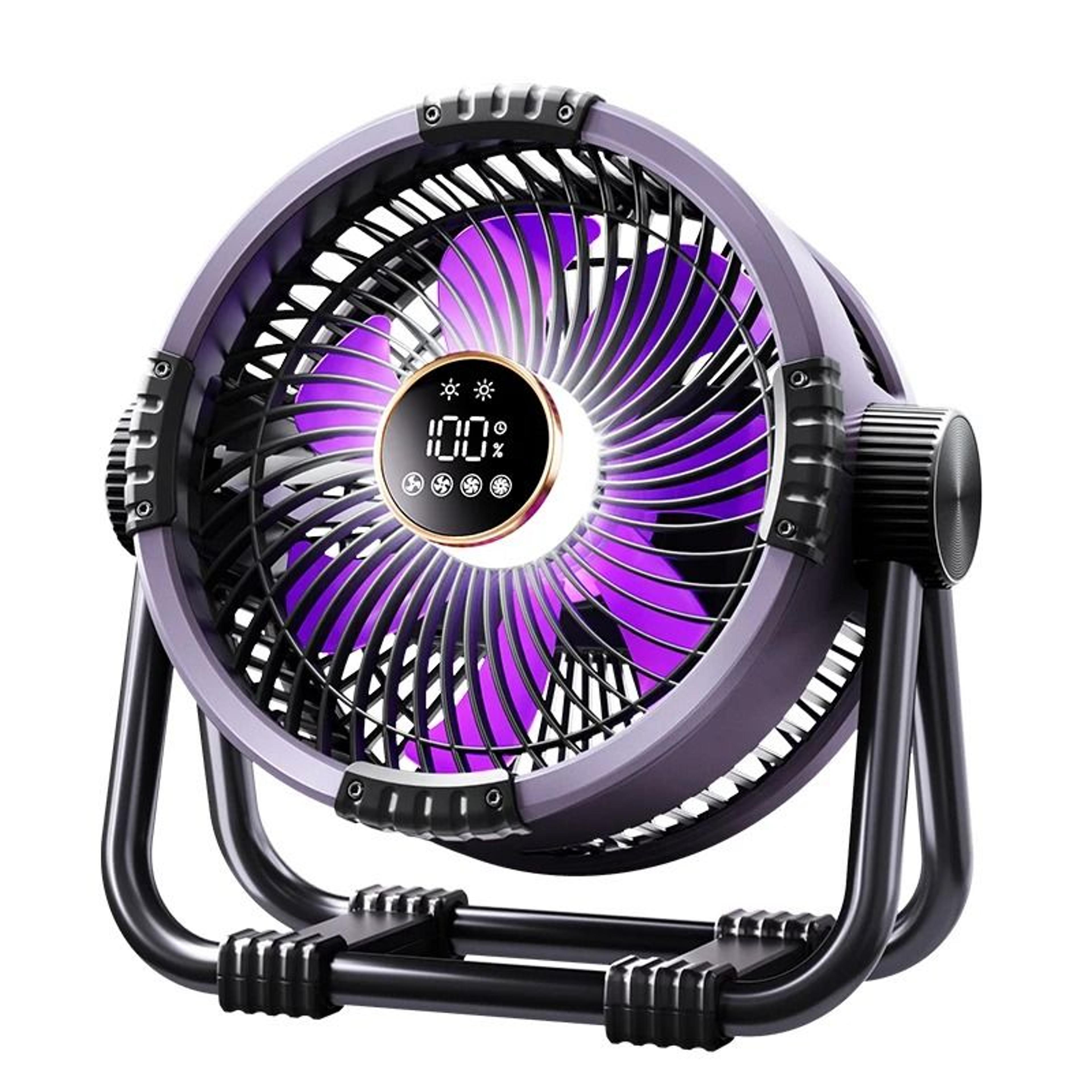 Rechargeable Camping Fan With Light 20000mAh Portable Tent Ceiling Fan With Hook 0