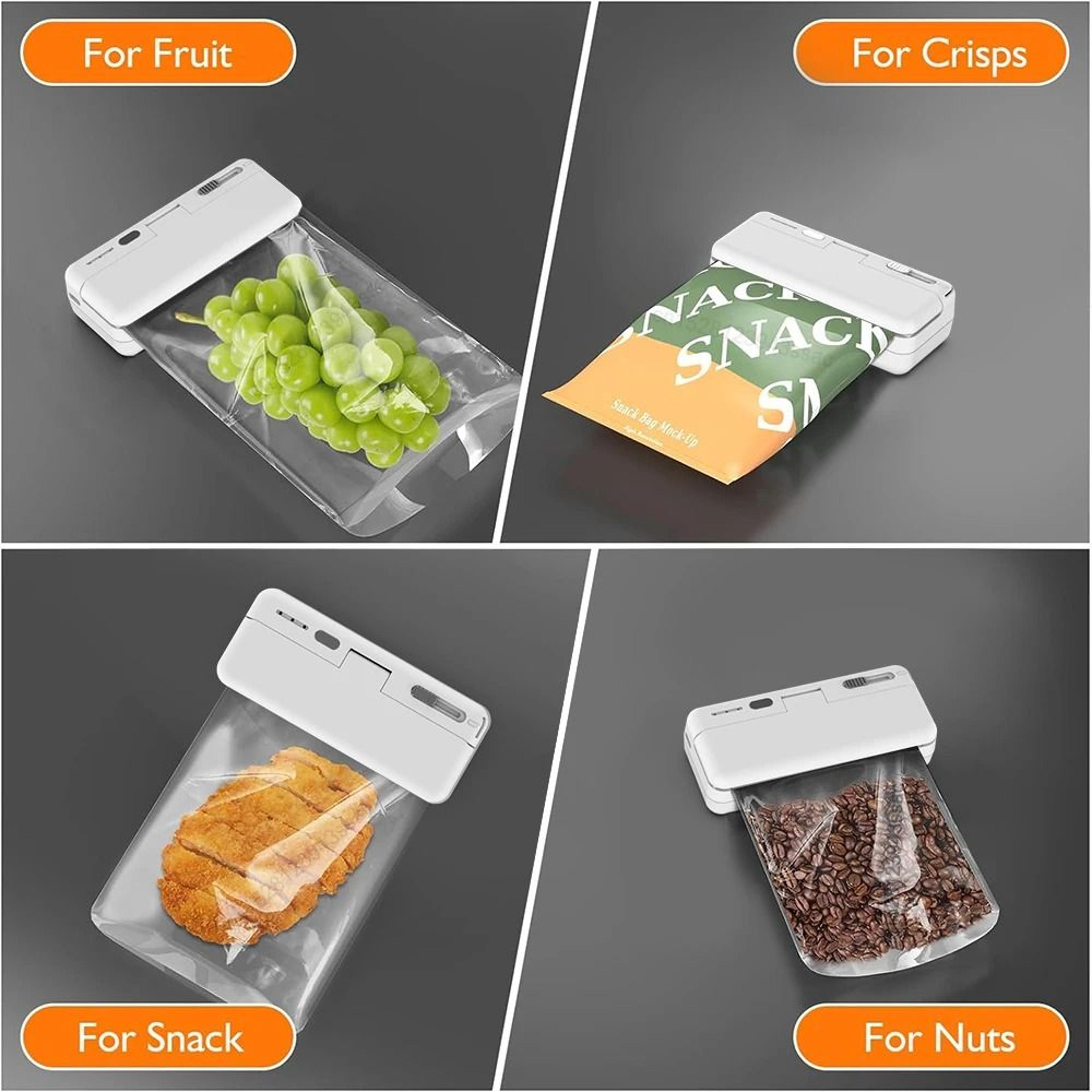Mini 2 In 1 Plastic Bag Sealer USB Rechargeable Handheld Food Heat Sealer 2
