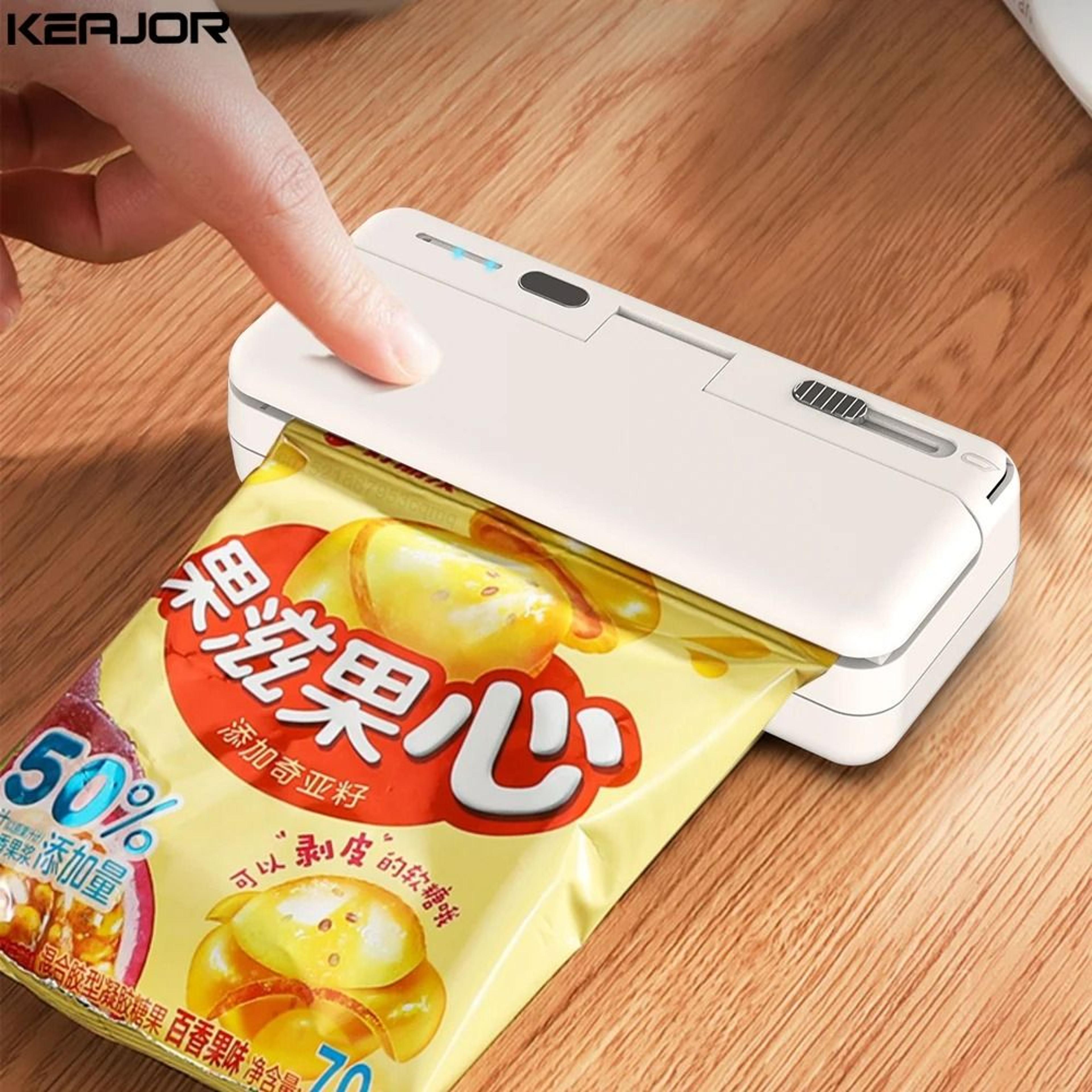Mini 2 In 1 Plastic Bag Sealer USB Rechargeable Handheld Food Heat Sealer 5