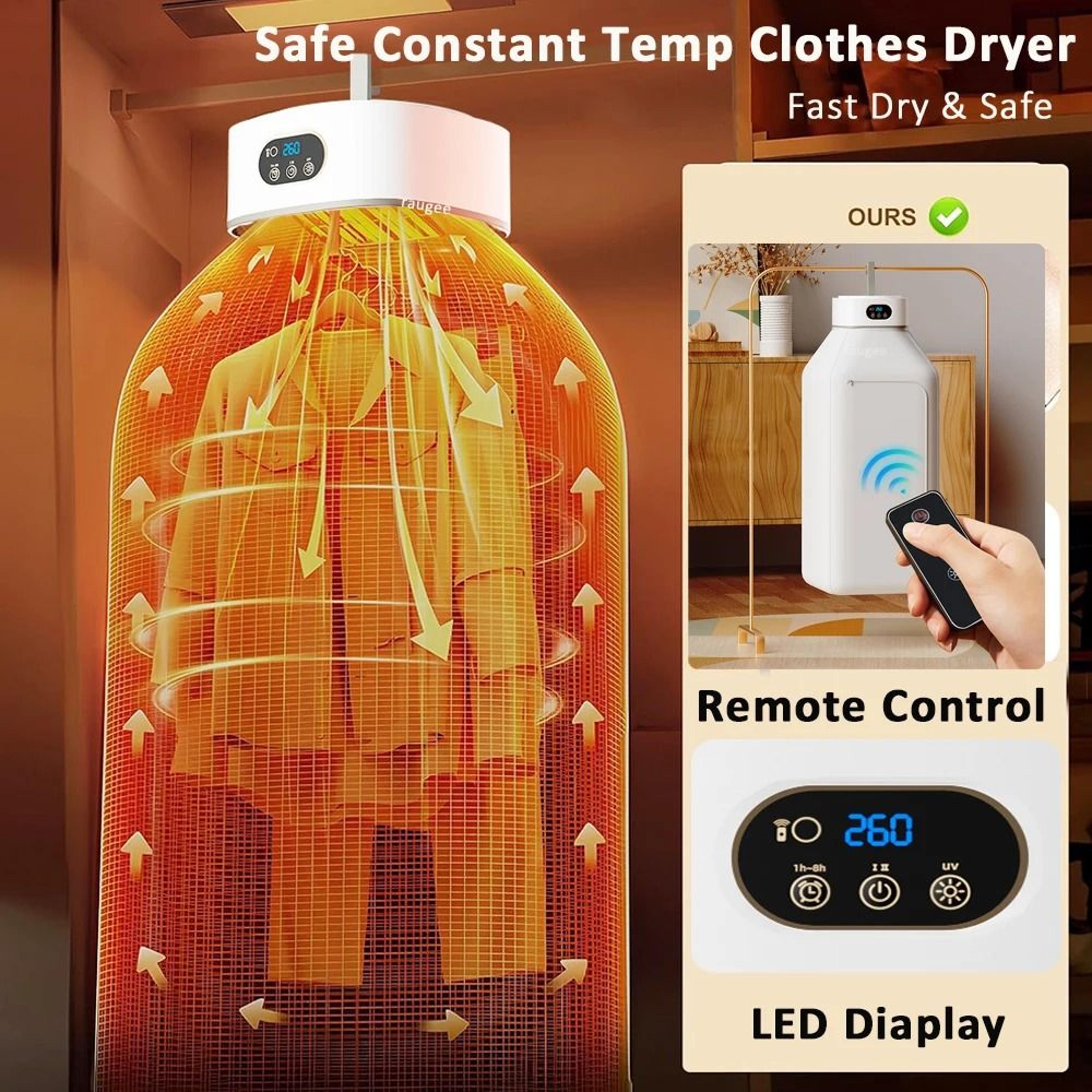 Portable Electric Clothes Dryer Mini Foldable Laundry Dryer With Remote Control 6