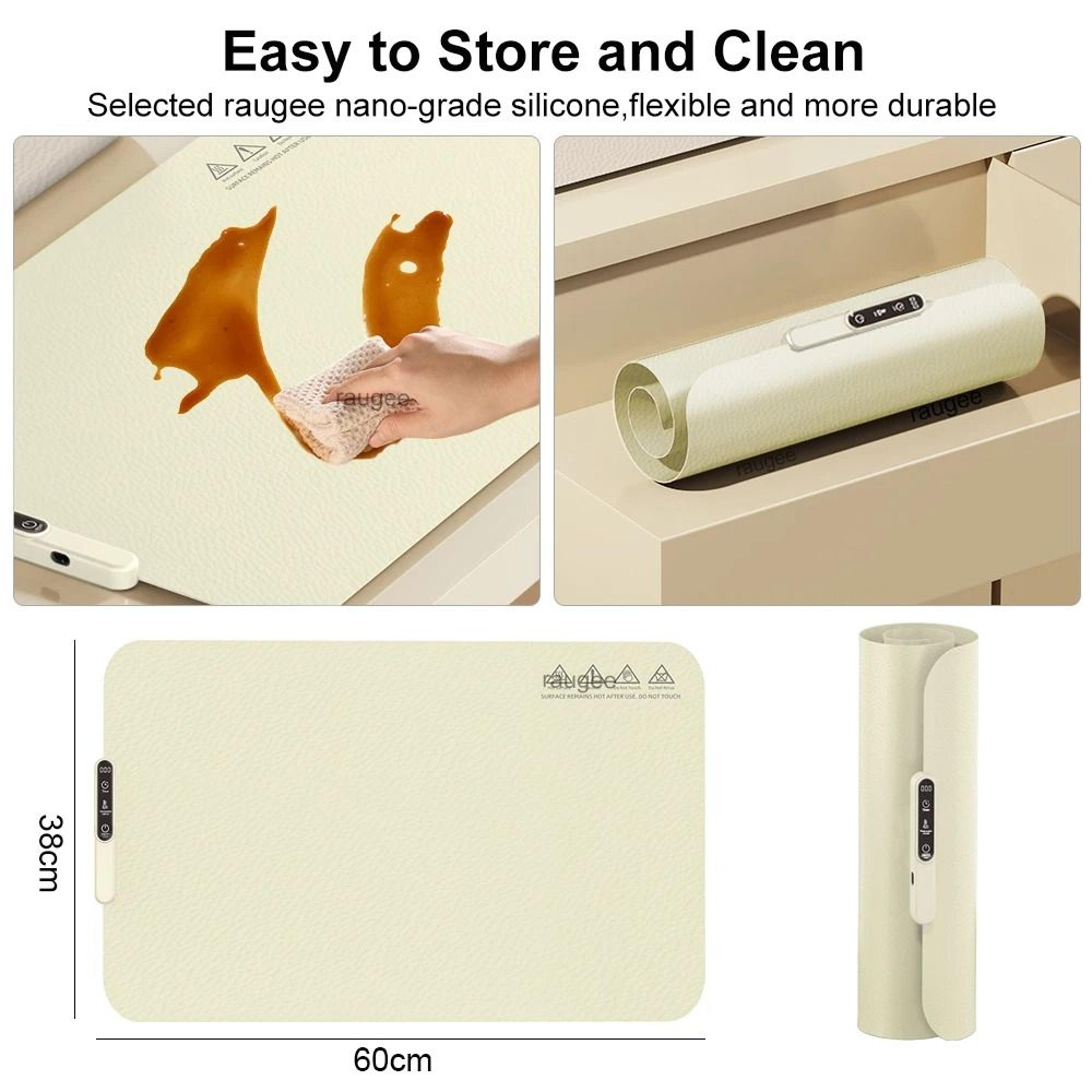 Foldable Electric Warming Tray Silicone Food Warmer Plate Fast Heating Portable Mat 5
