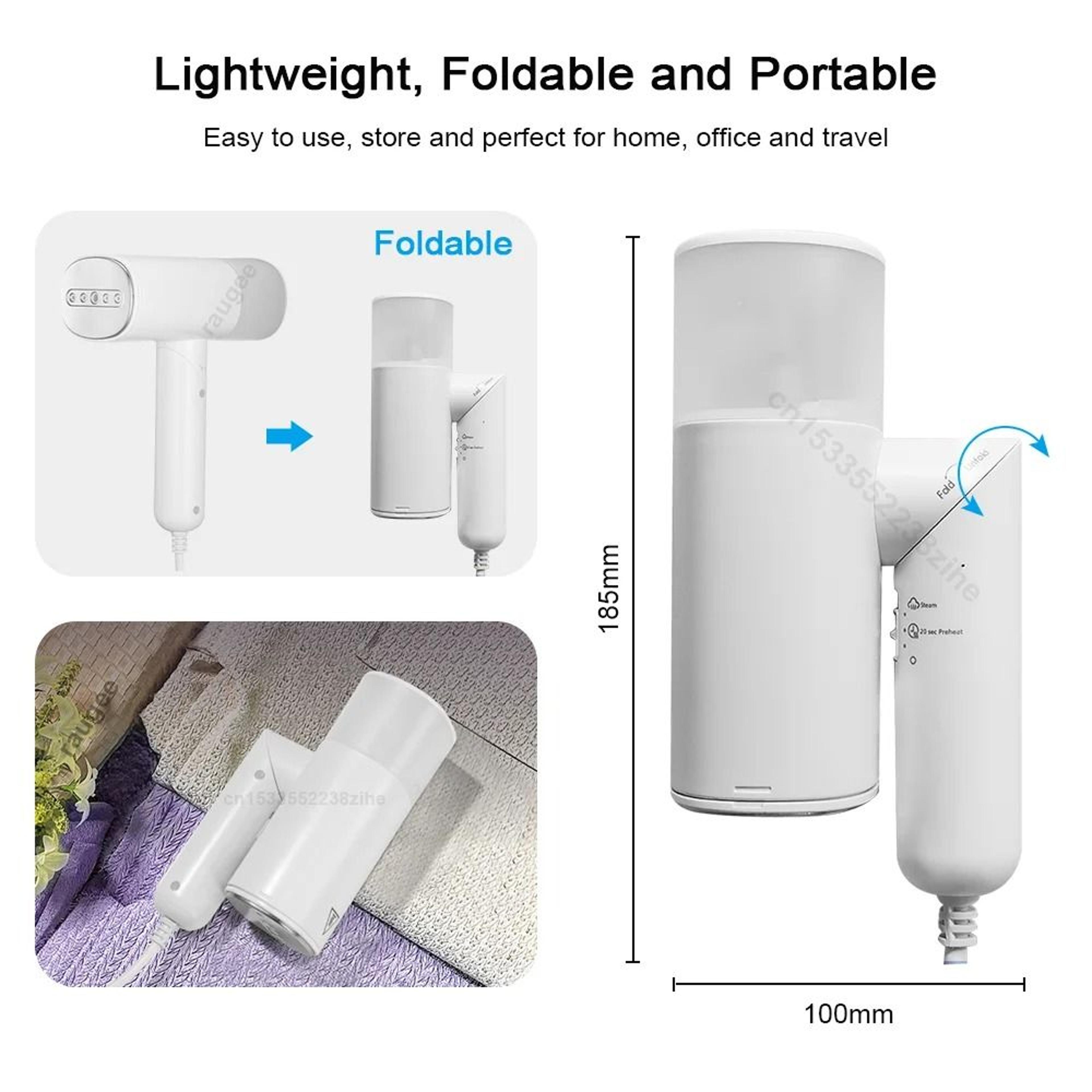 1000W Handheld Garment Steamer Portable Foldable Steam Iron For Home And Travel 4