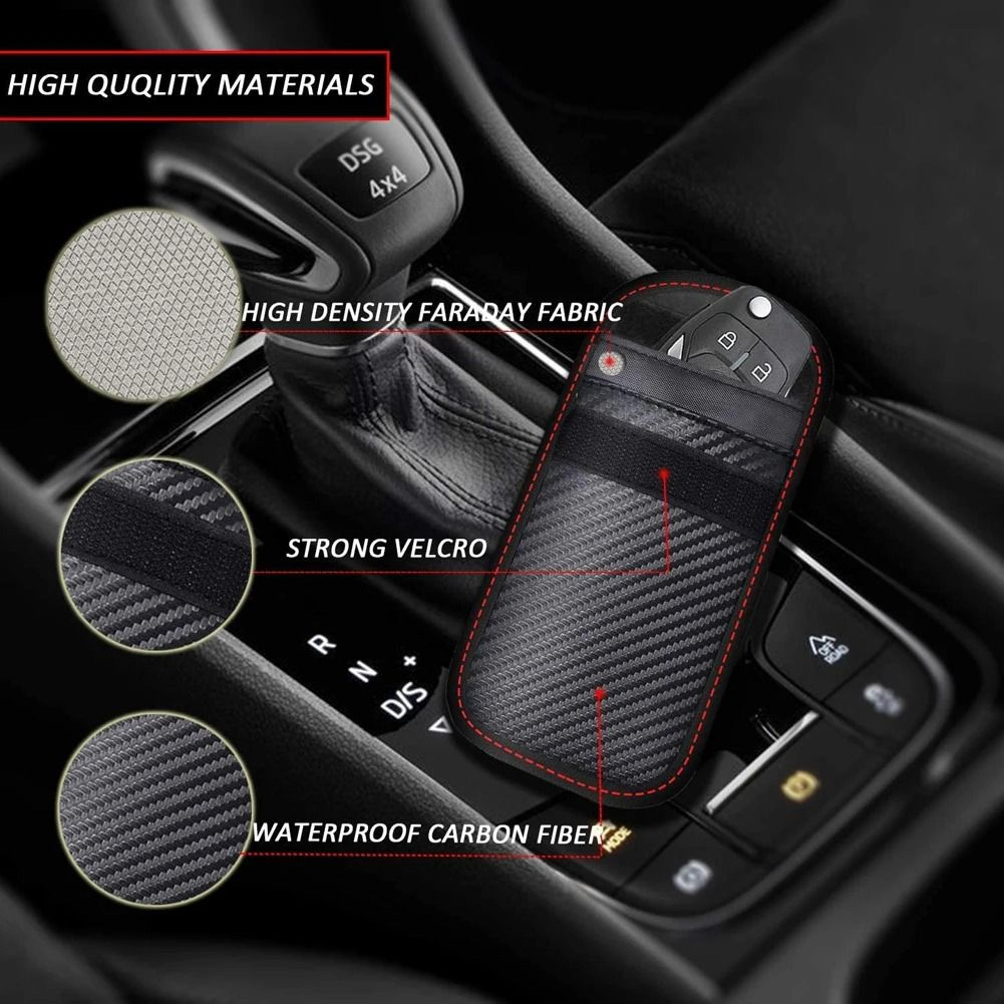 Car Key Signal Blocker Faraday Pouch RFID Protection Case Set Of 2 1