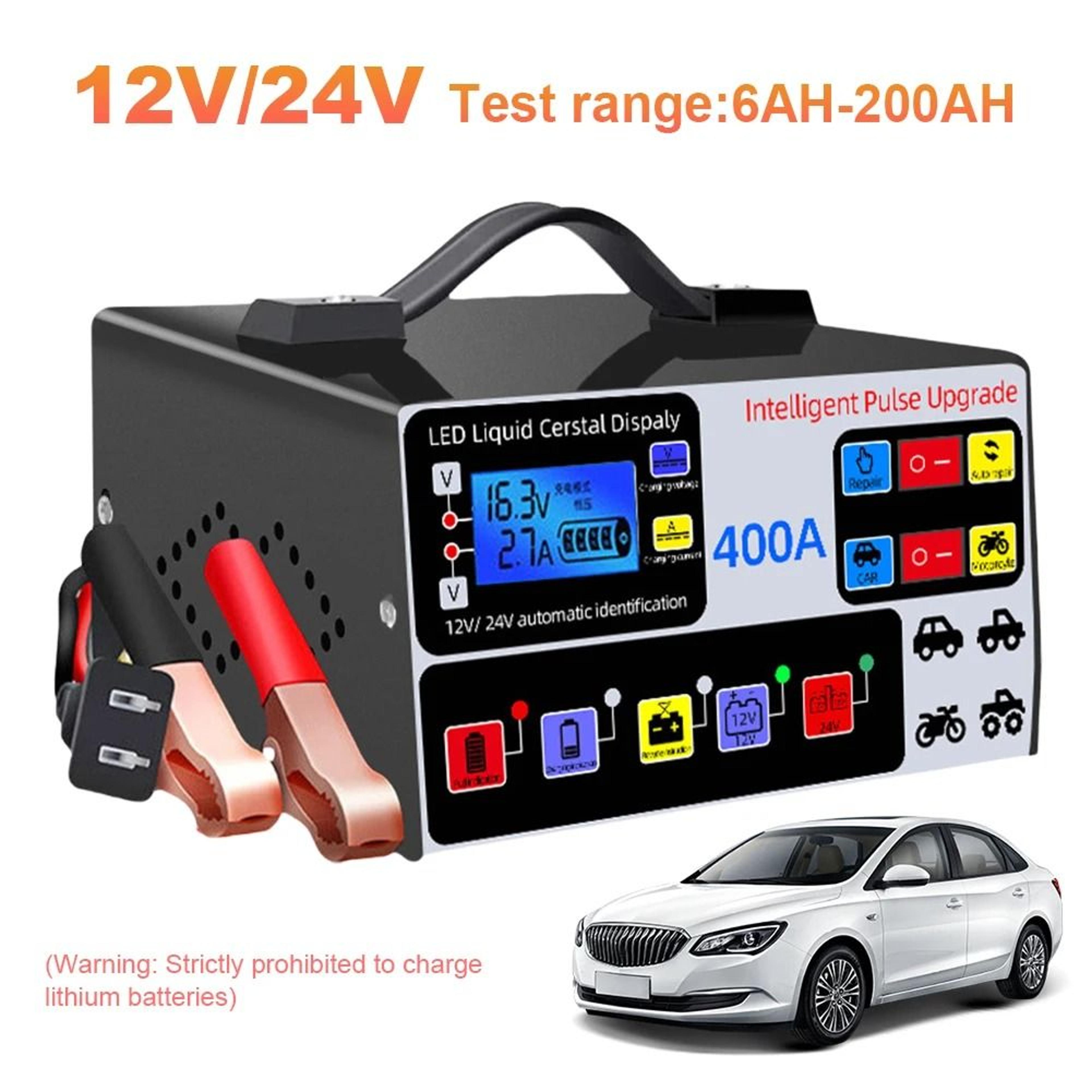 Smart Car Battery Charger 12V 24V With LCD Display Pulse Repair 4