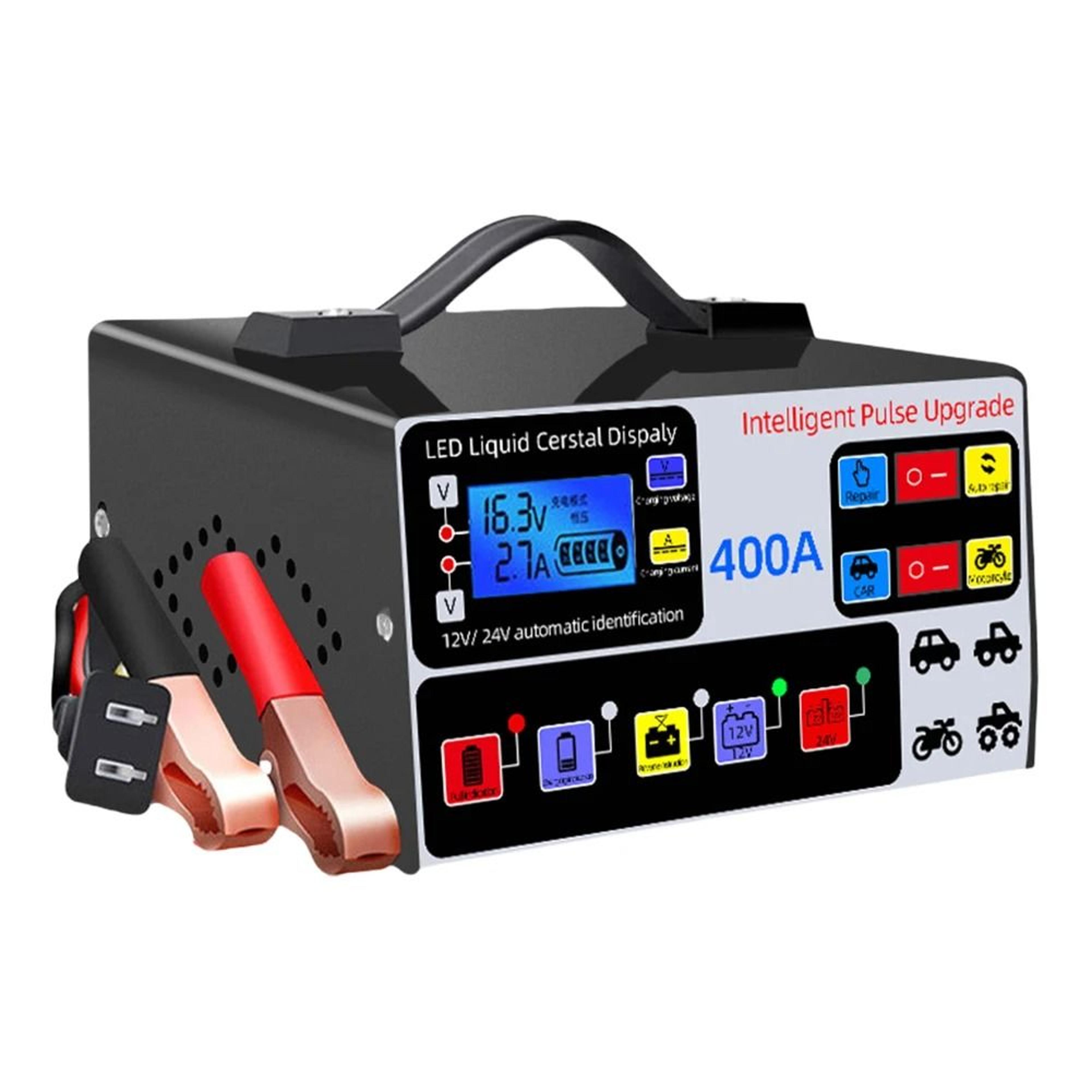 Smart Car Battery Charger 12V 24V With LCD Display Pulse Repair 8