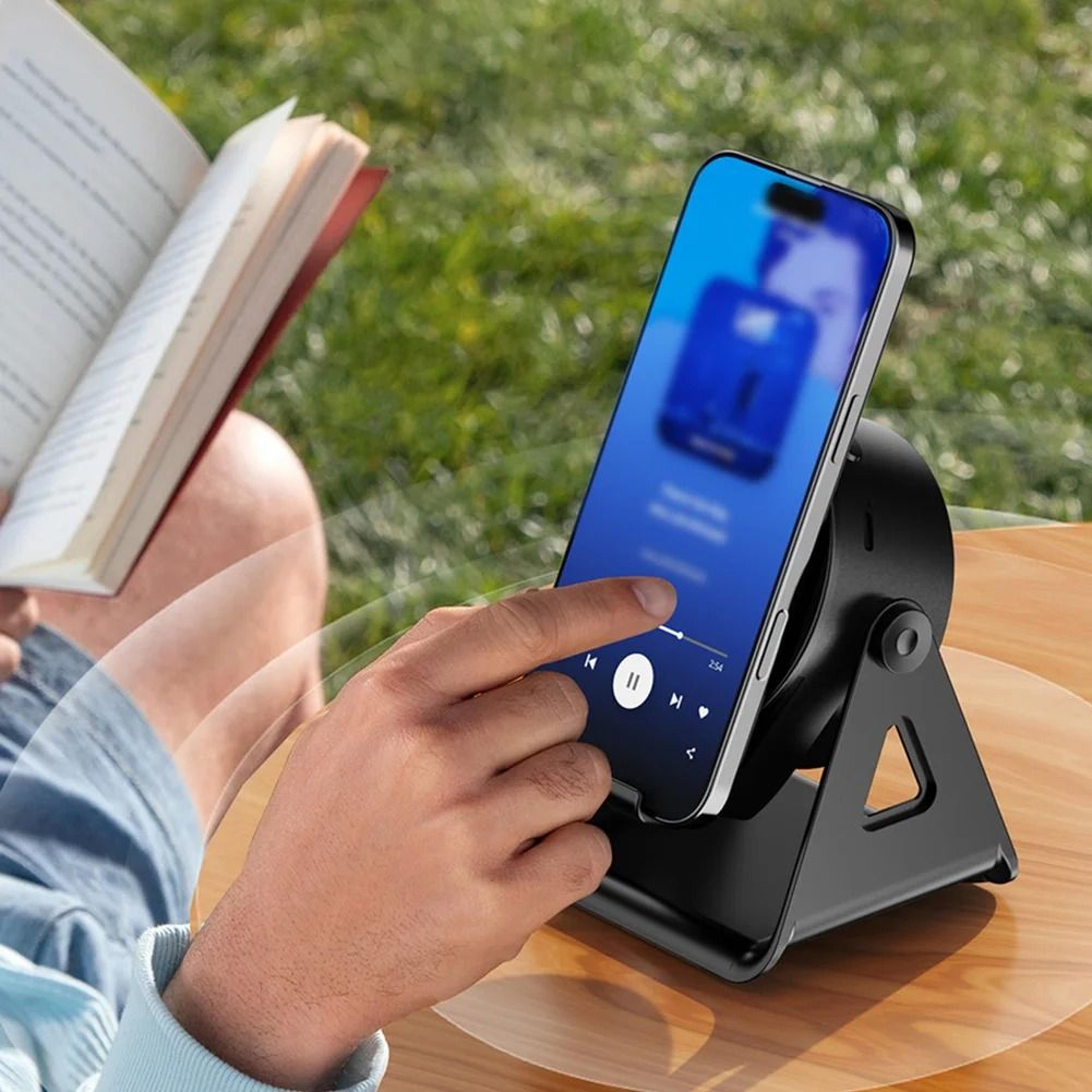 Wireless Induction Bluetooth Speaker With Phone Stand Stereo Sound 5